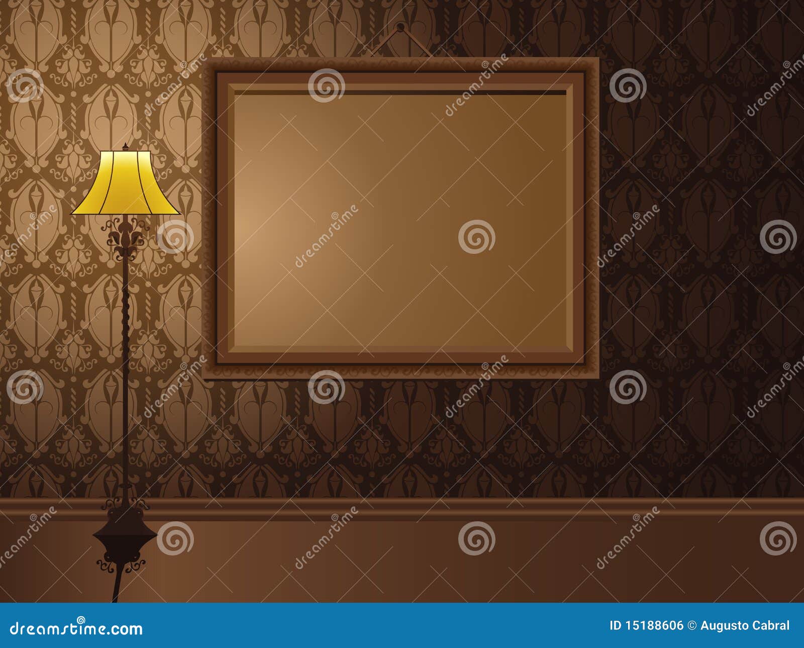 Vintage Frame Hanging on Wall Stock Vector Illustration of lamppost