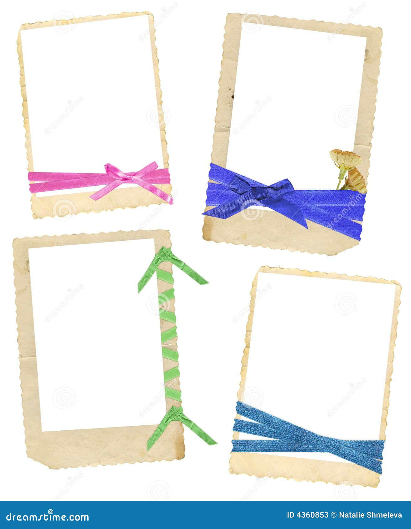 Vintage Frames with Ribbons Stock Image Image of dirty, paper 4360853