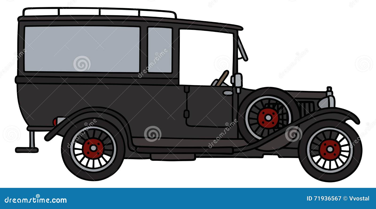 Vintage funeral car stock vector. Illustration of funebrial 71936567