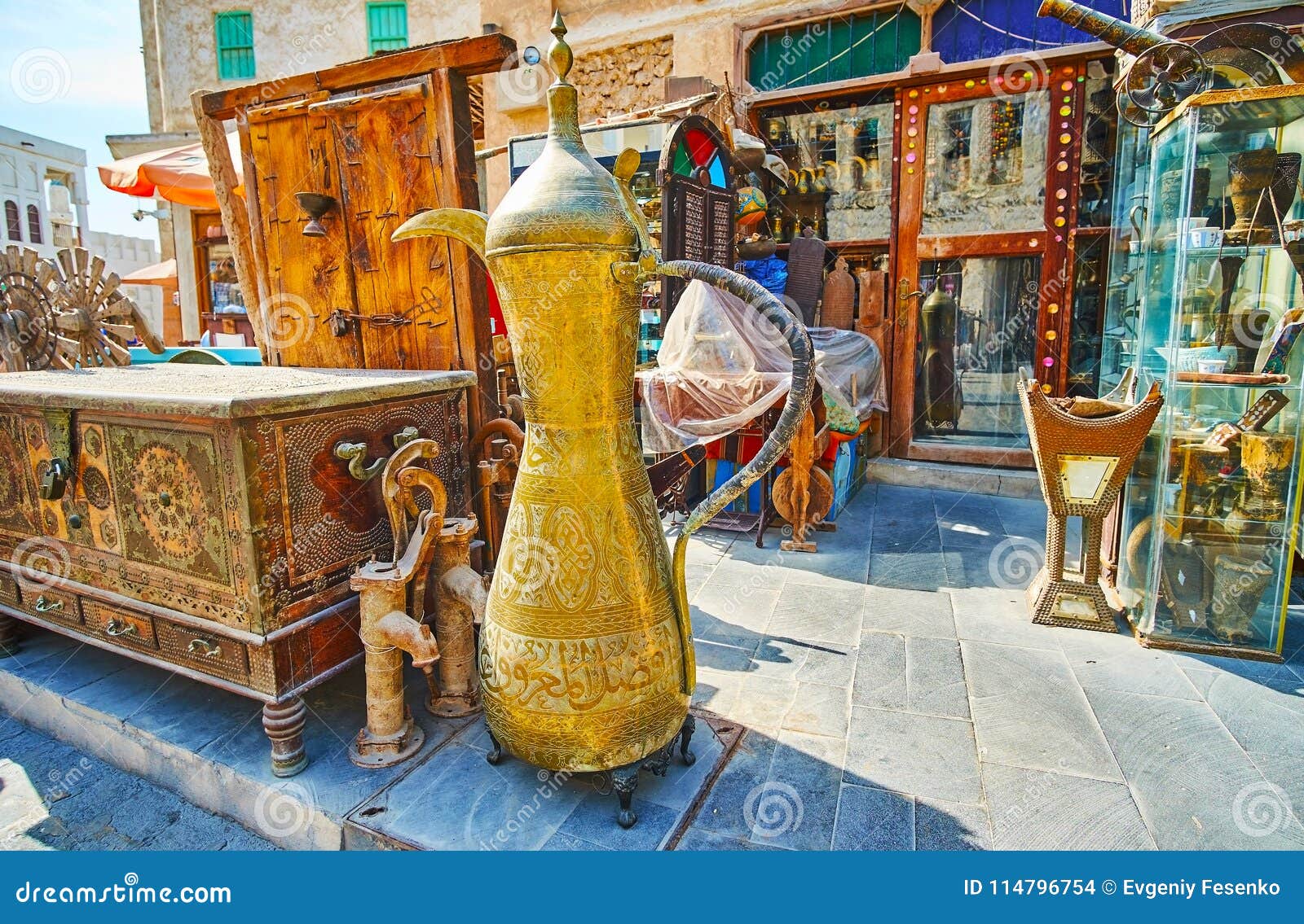 vintage furniture in souq waqif, doha, qatar
