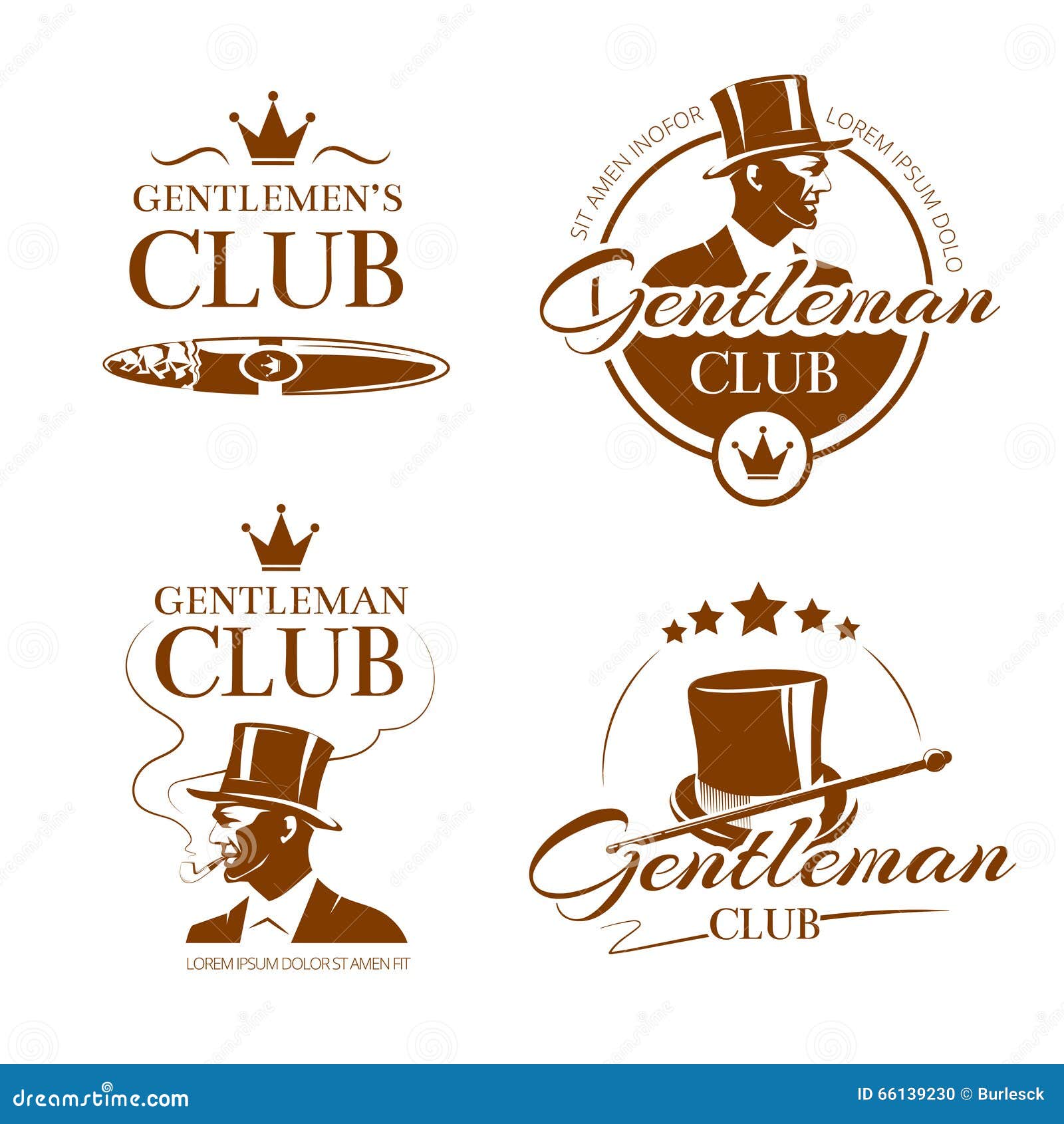 vintage gentleman club  emblems, labels, badges