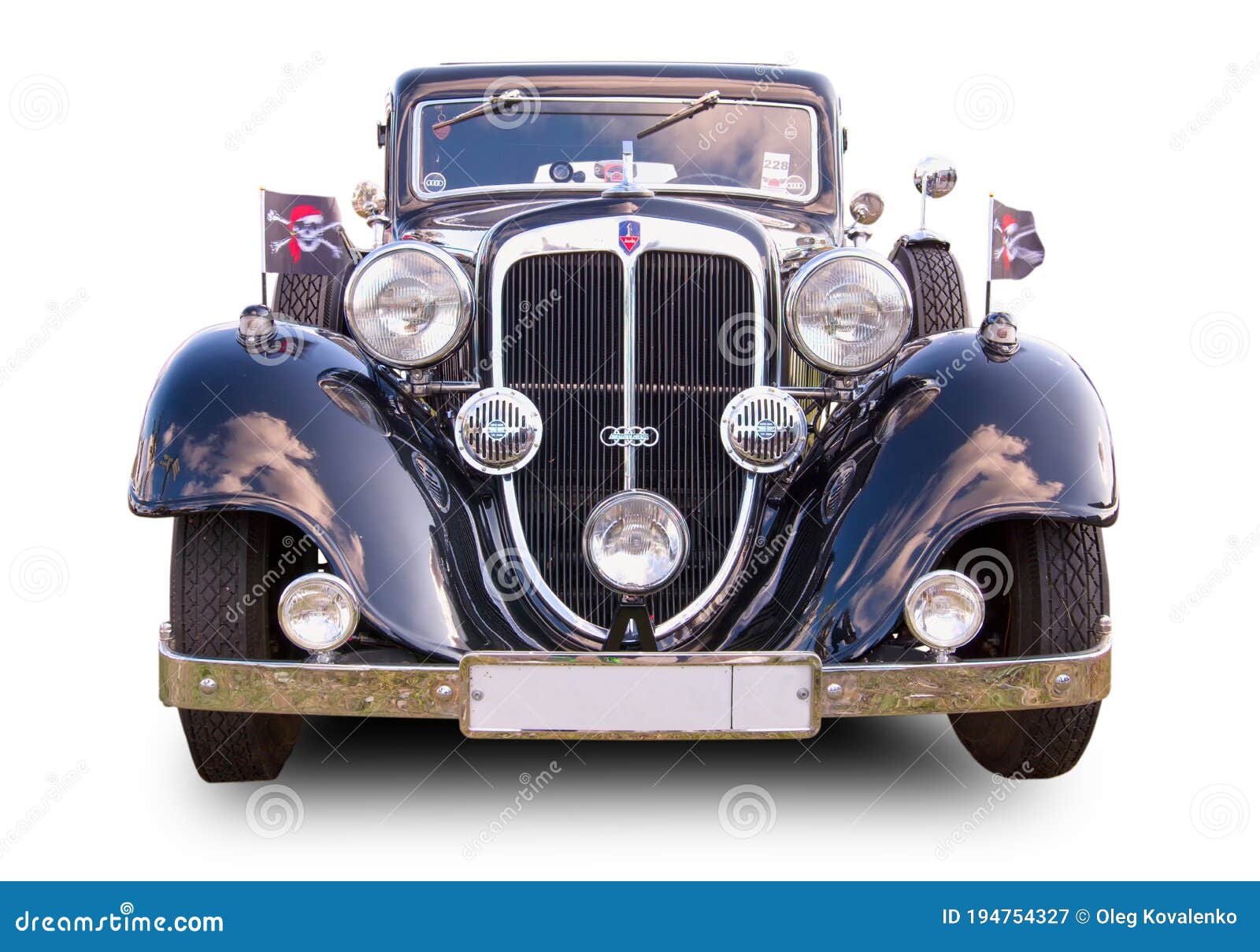 Vintage Germany Car Audi 220, 1934. White Background Editorial