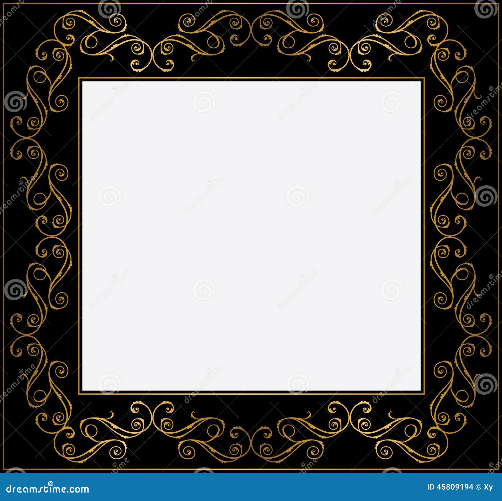 Vintage Gold and Black Frame Stock Vector Illustration of frames