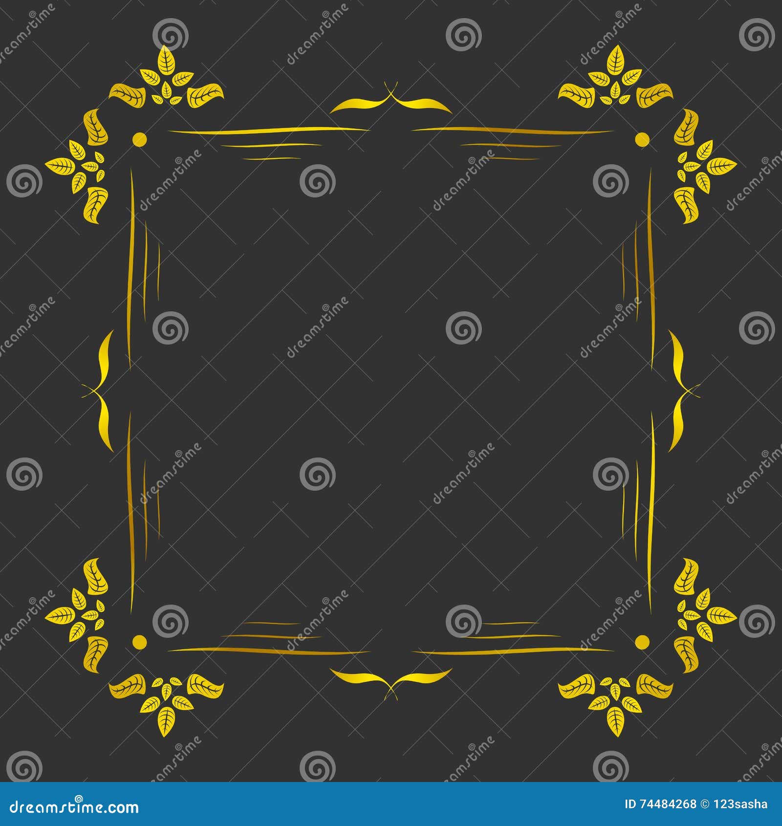 Vintage gold frame stock vector. Illustration of decorative 74484268
