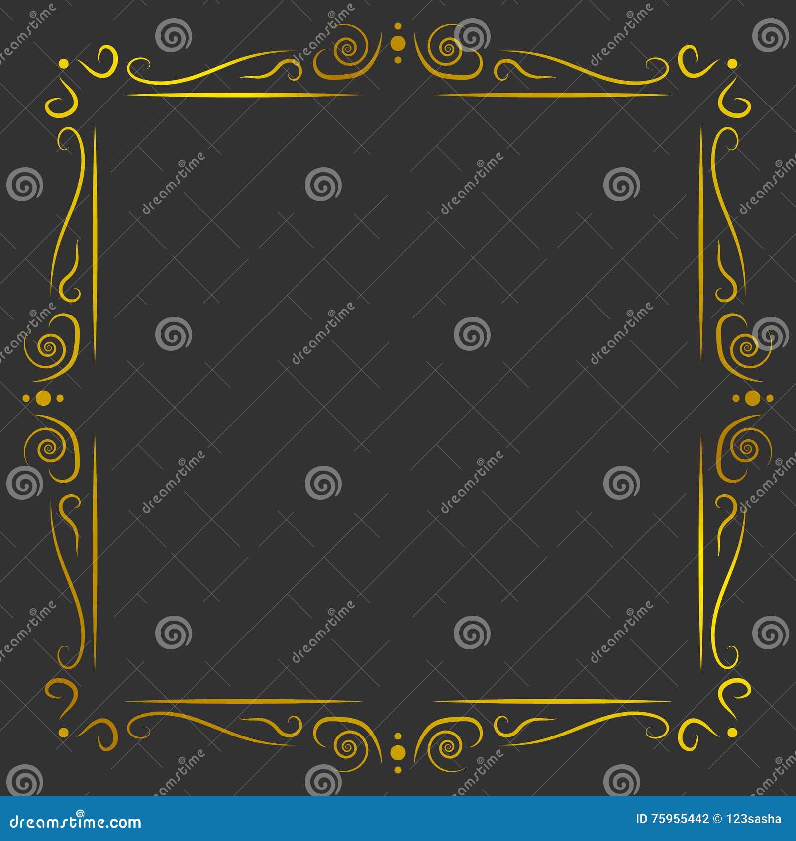 Vintage gold frame stock vector. Illustration of retro 75955442