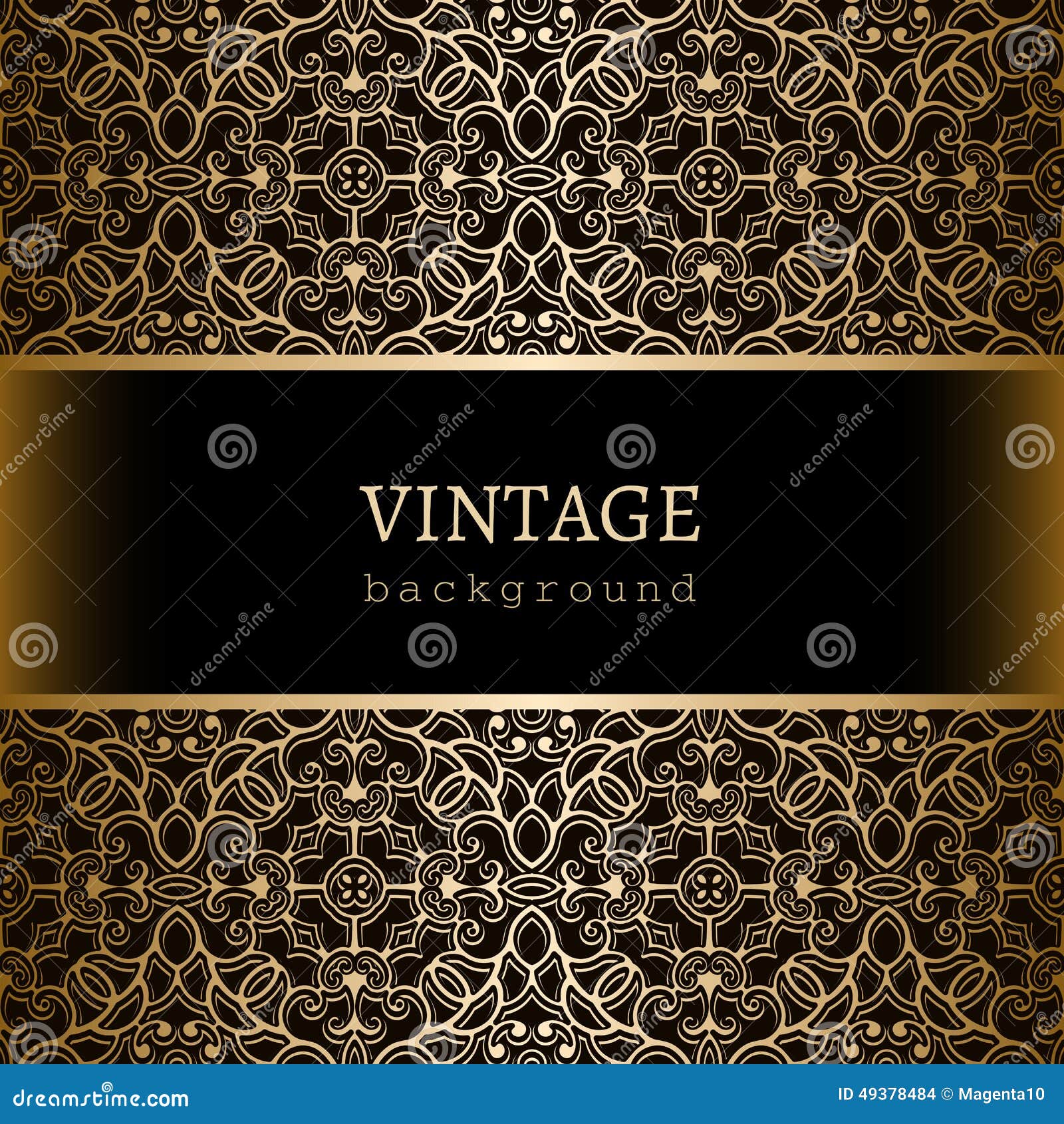 Vintage Gold Frame with Lace Borders Stock Vector Illustration of