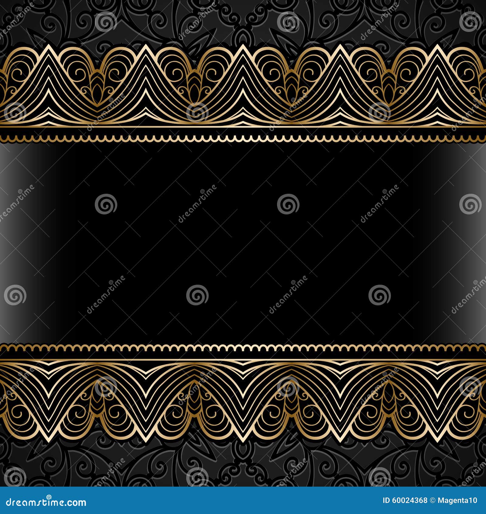 Vintage Gold Frame with Lace Borders Stock Vector Illustration of