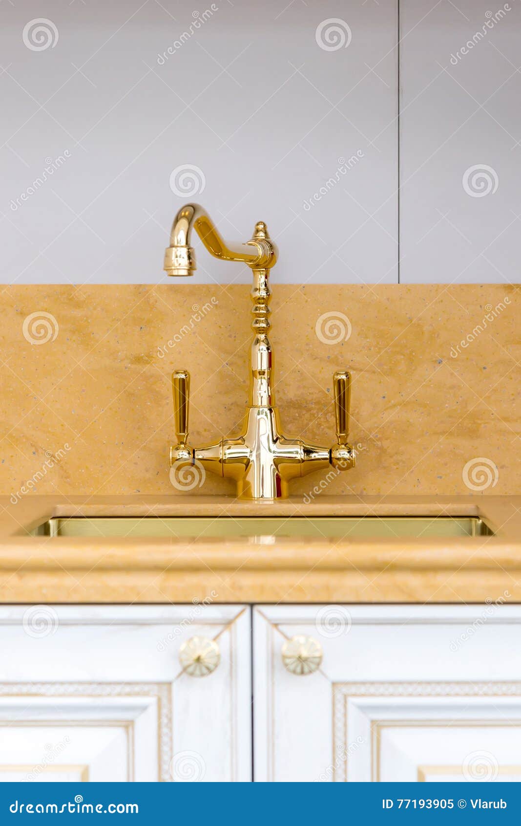 Vintage Gold Polished Kitchen Faucet Stock Image Image of kitchen
