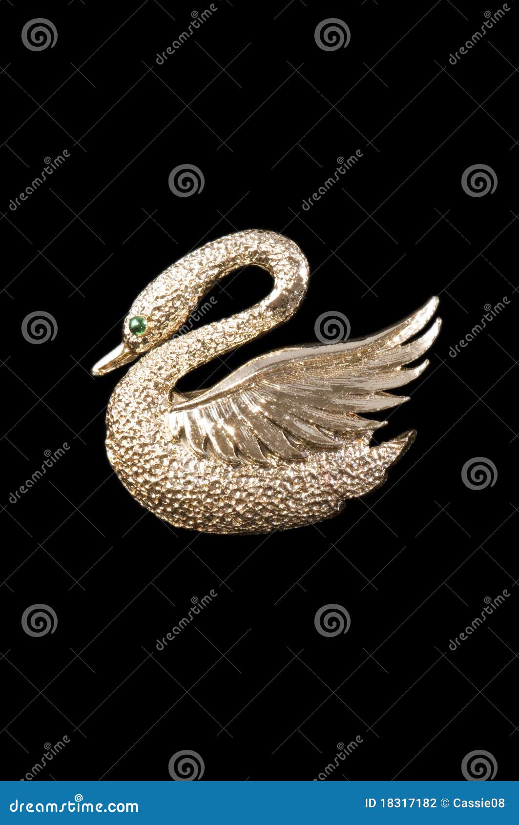 Vintage gold swan brooch stock photo. Image of accessory 18317182