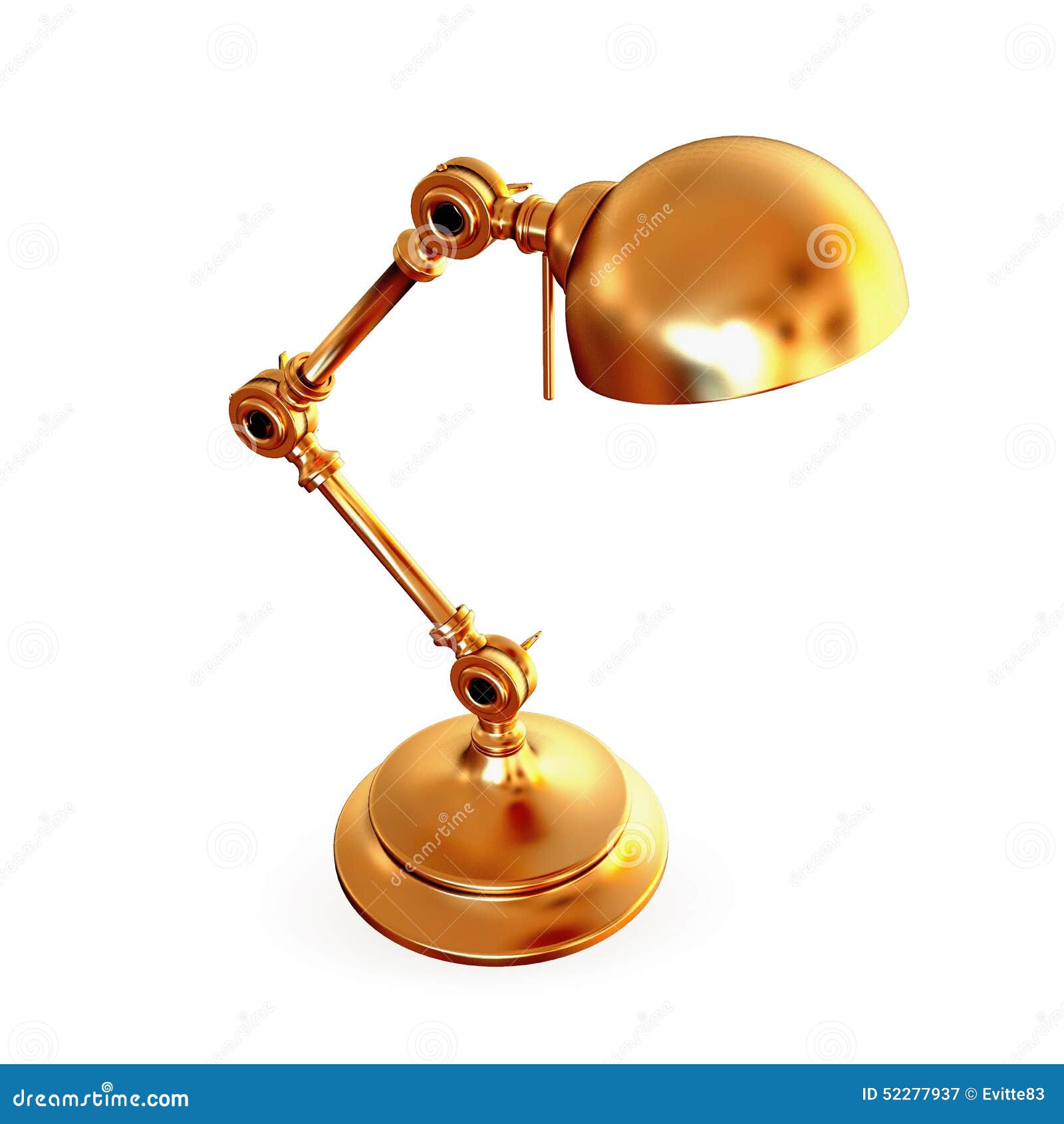 Vintage Golden Lamp Isolated on White Background Stock Image Image of