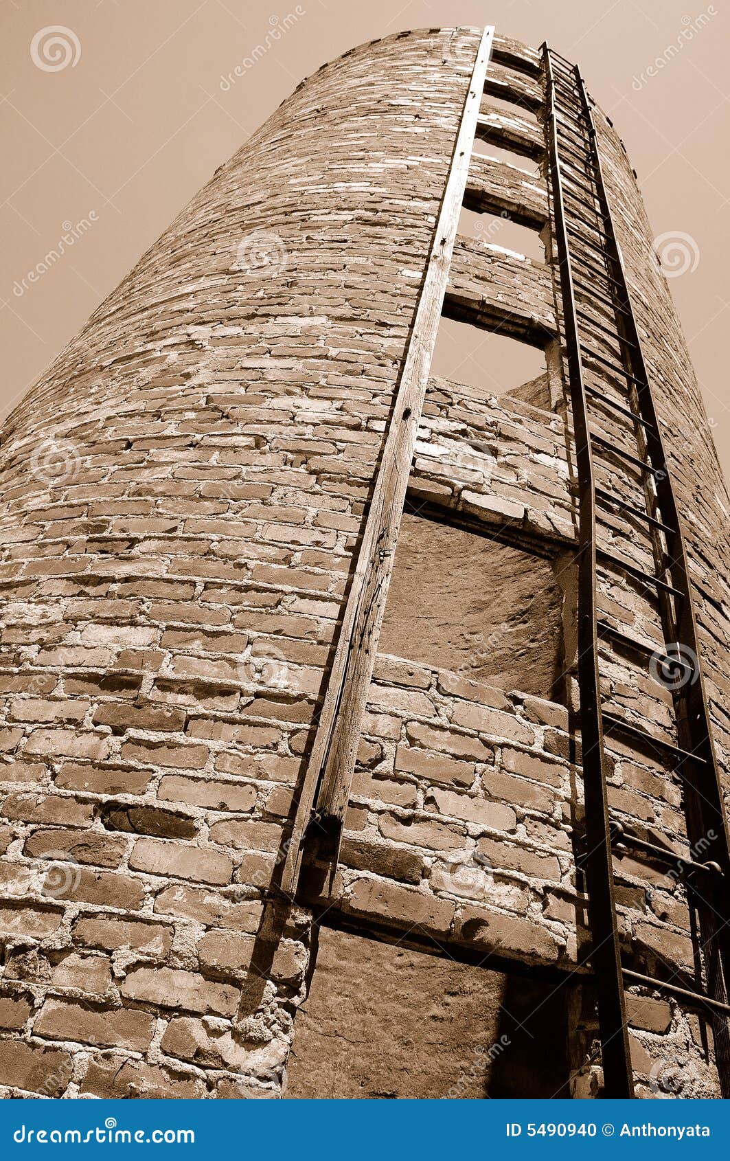 Vintage Grain Silo from Below Stock Photo Image of craftsmanship