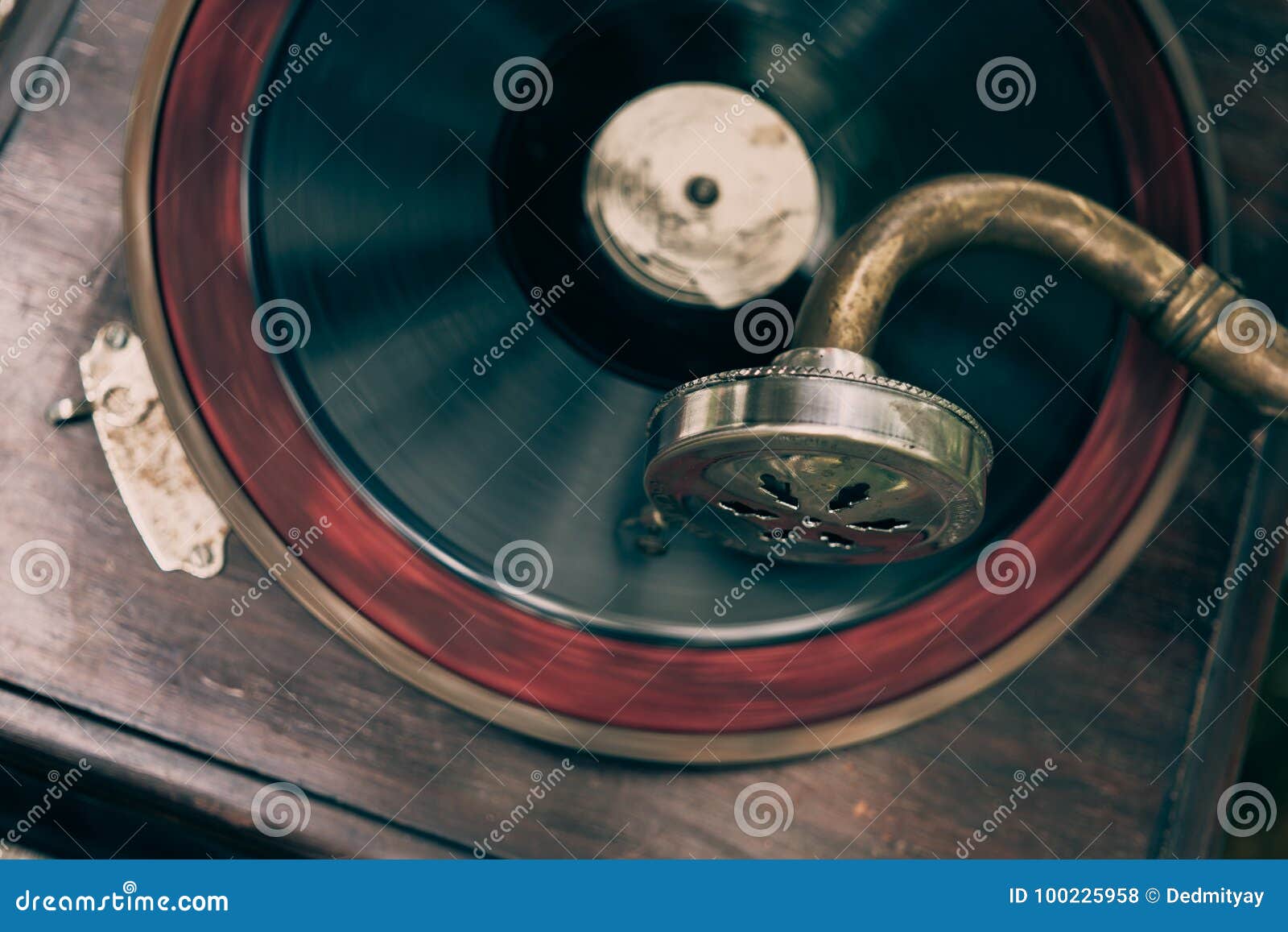 Vintage Gramophone Turntable Vinyl Record Player Stock Photo Image Of Plastic Play