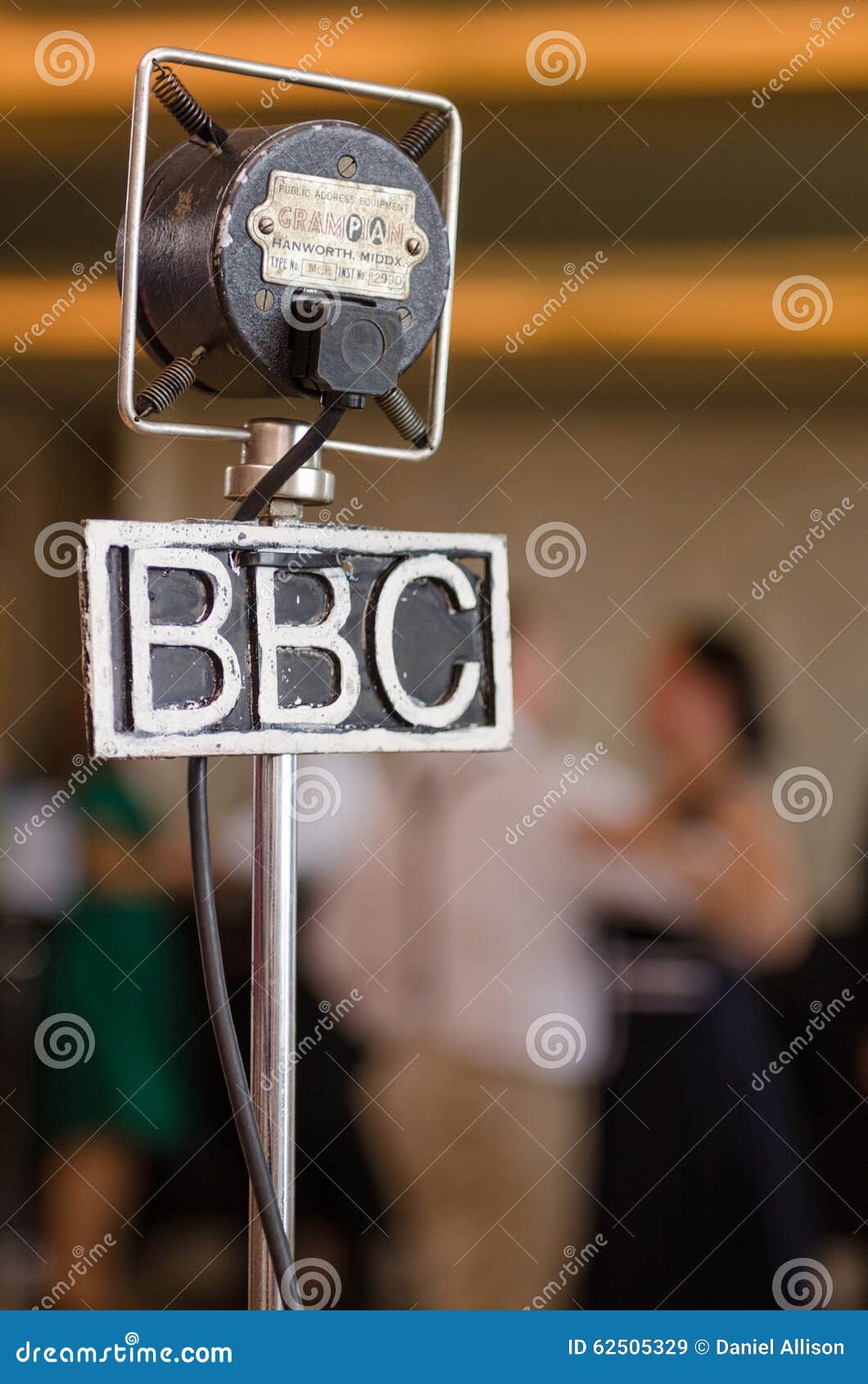 Vintage Grampian Retro Bbc Microphone at a Retro Event Editorial Stock