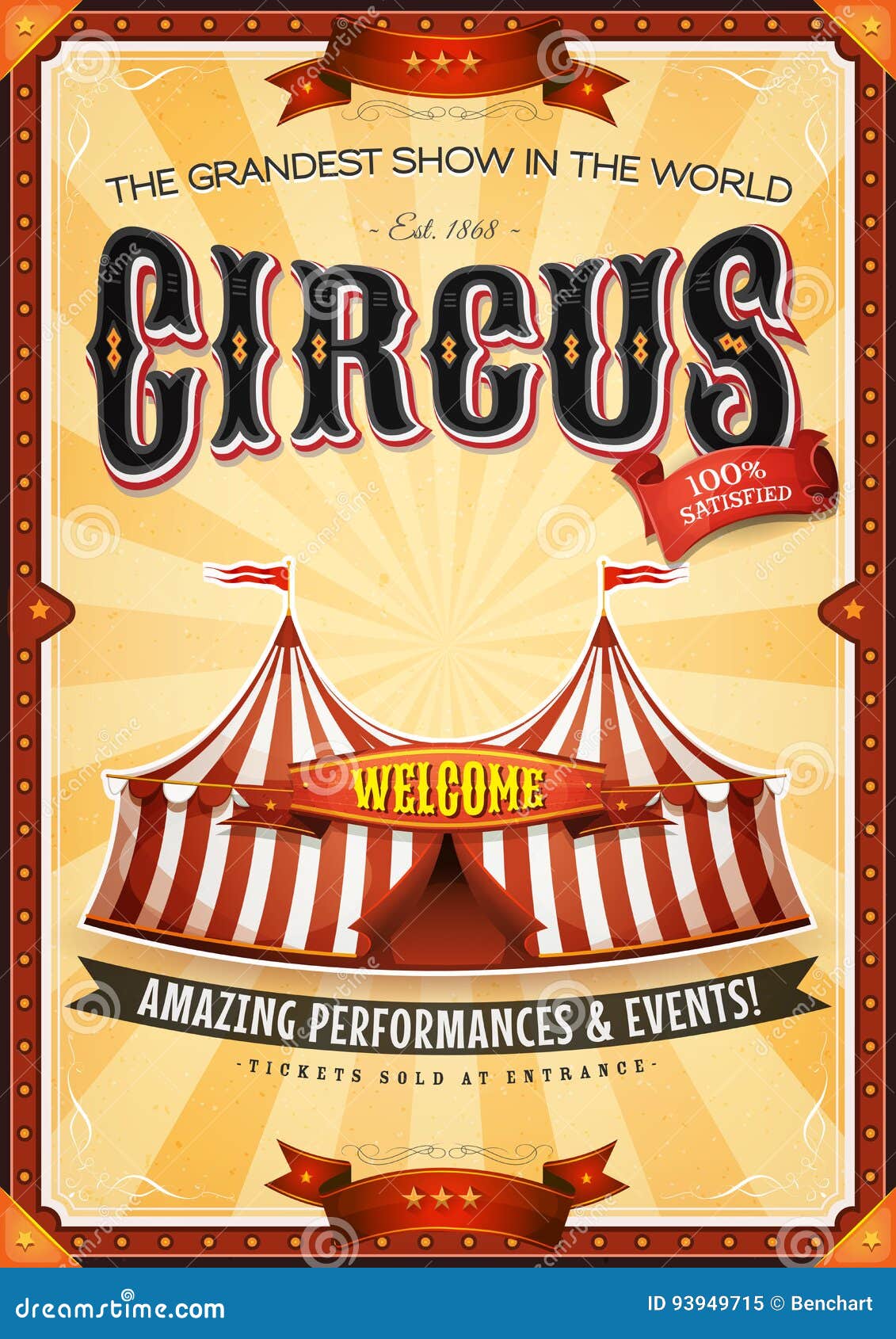 A19r Vintage Theatre/Circus Poster A4 REPRINT Ben Hur at the Illinois Theatre. 