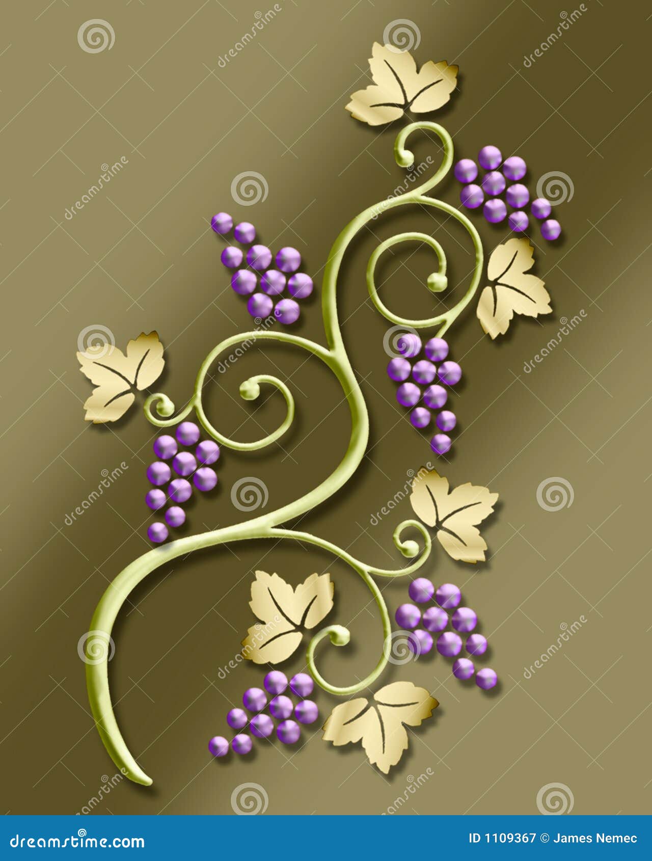 vintage grape vine motif