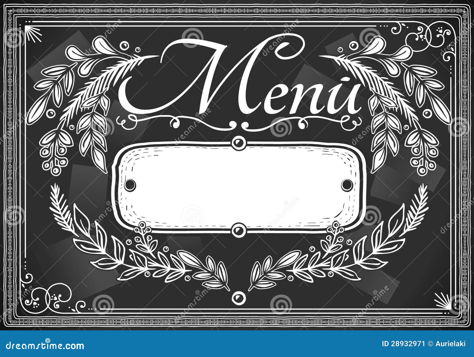 Vintage Graphic Place Card Menu for Bar or Restaurant Stock Vector