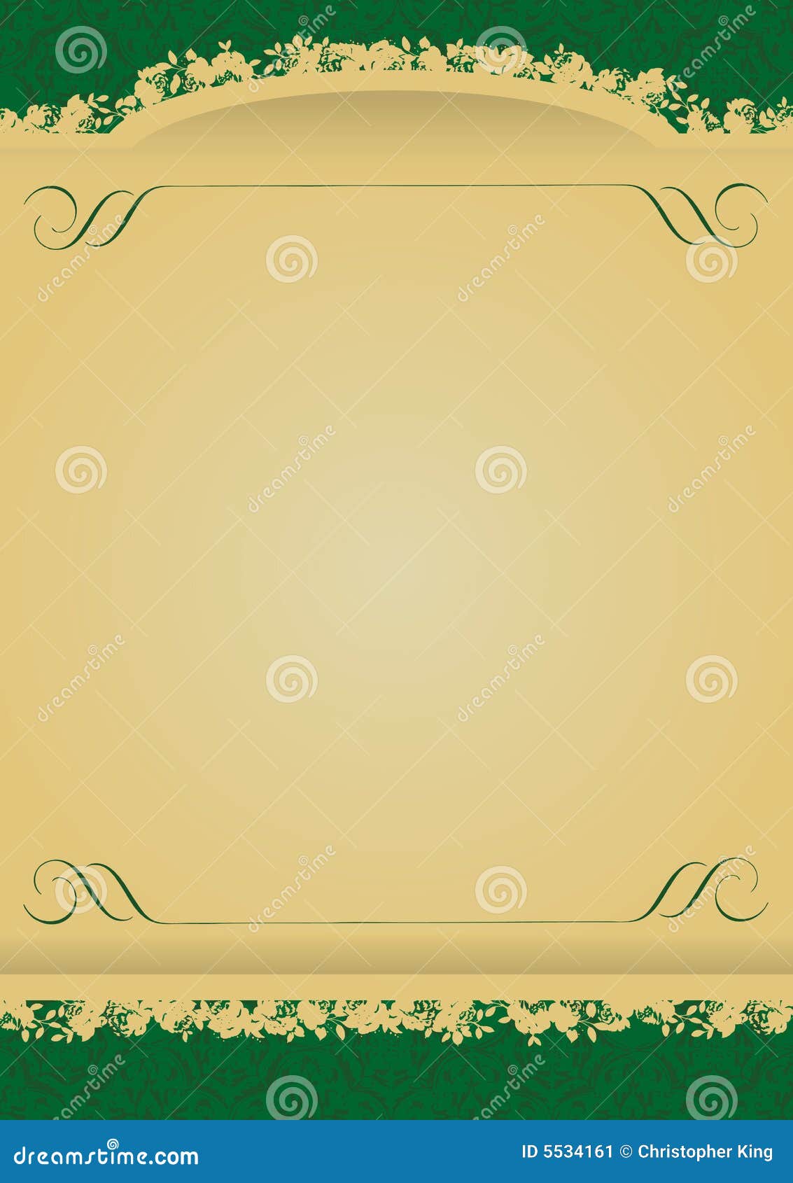 Vintage Green and Gold Decorative Banner Vector Stock Vector