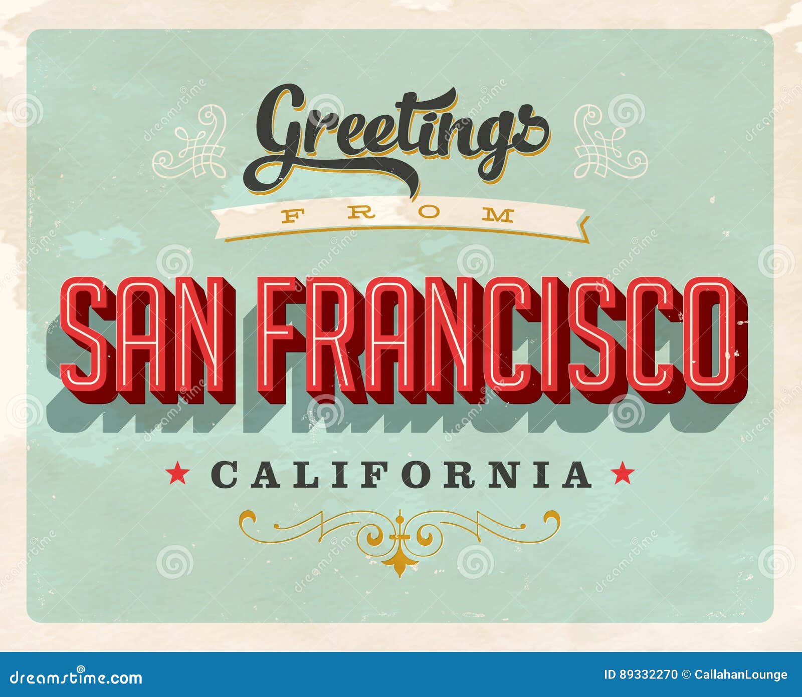 Vintage Greetings from San Francisco, California Vacation Card Stock ...