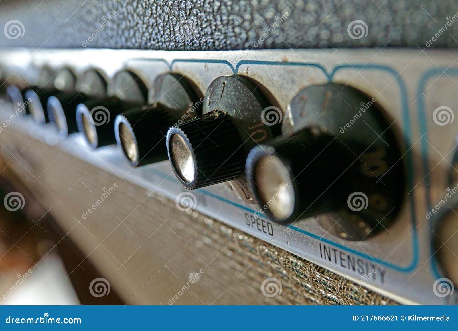 Vintage Guitar Amp Knobs in a Closeup View Stock Image Image of