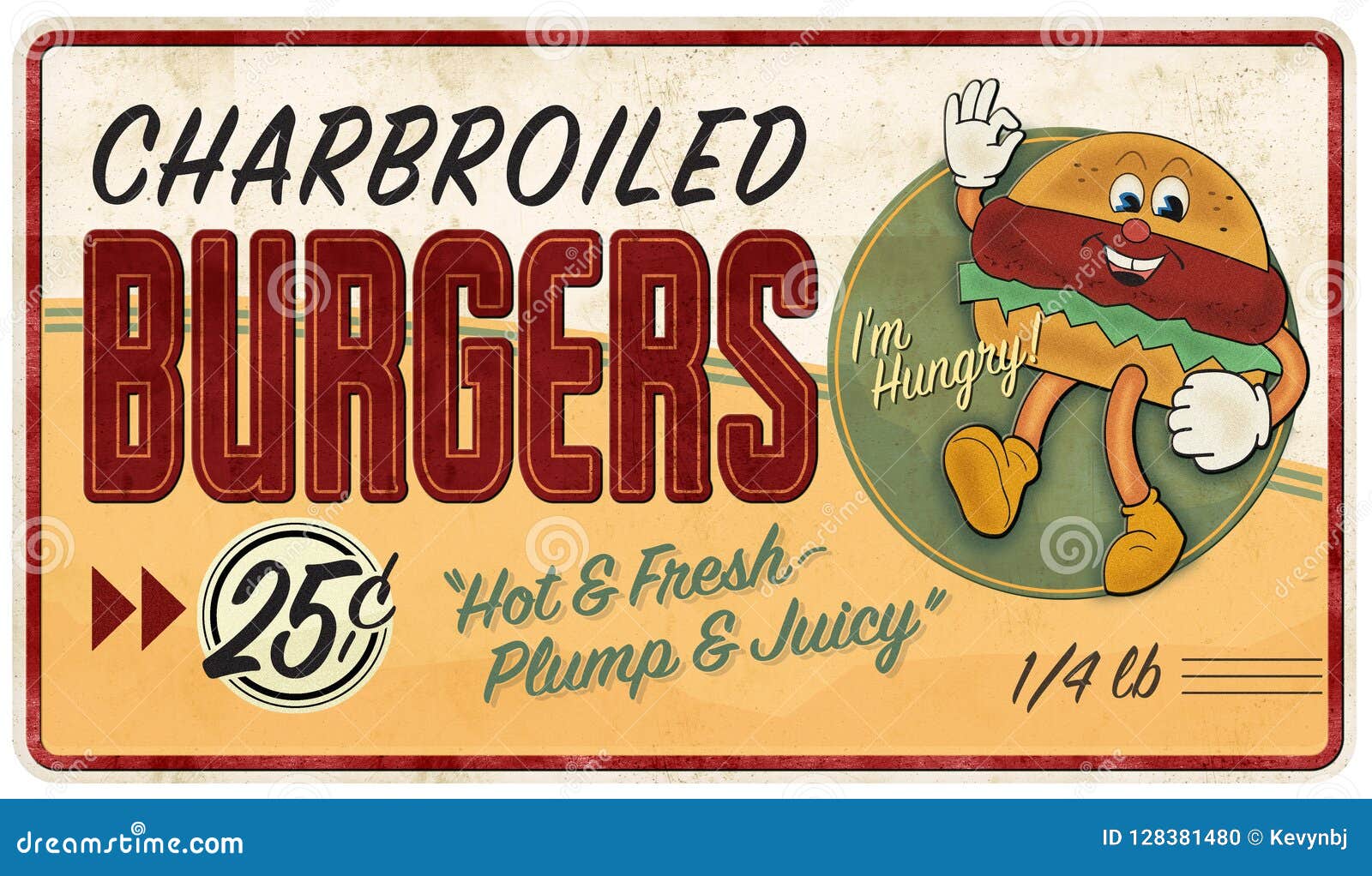 vintage hamburger tin sign advertisement retro