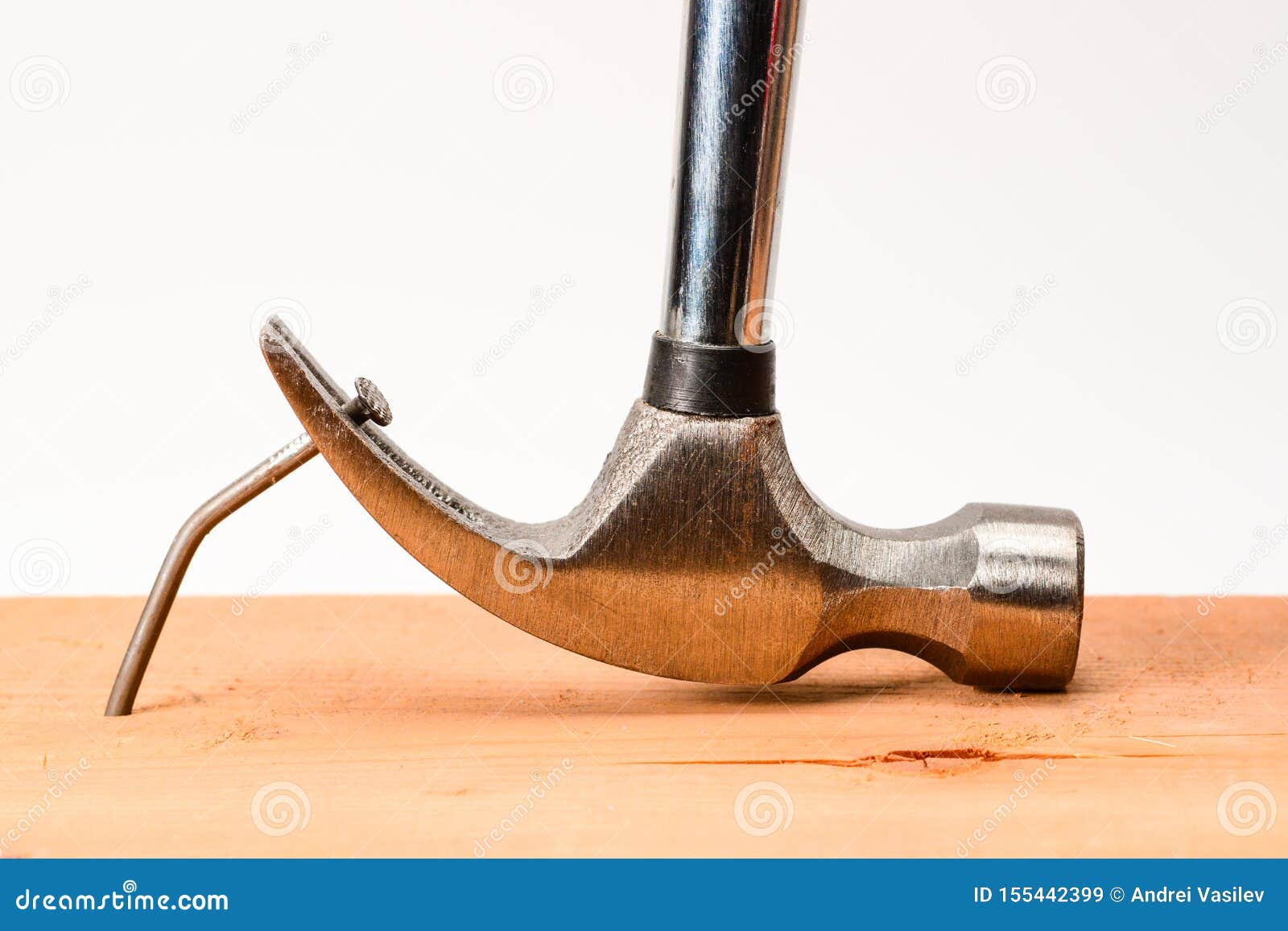 Vintage Hammer Nail Puller Pull Bent Big Nail Out of the Board Stock