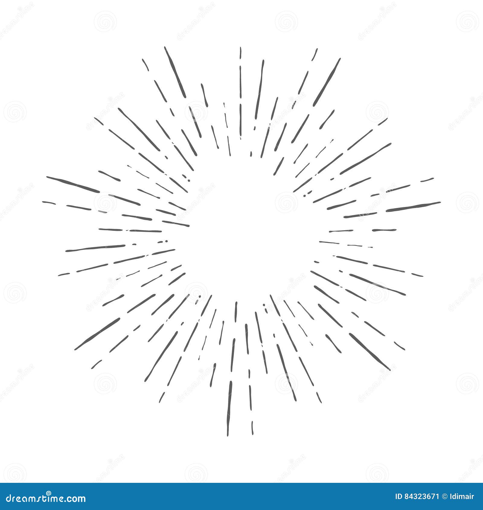 Vintage Hand Drawn Sunburst Vector Stock Vector Illustration Of