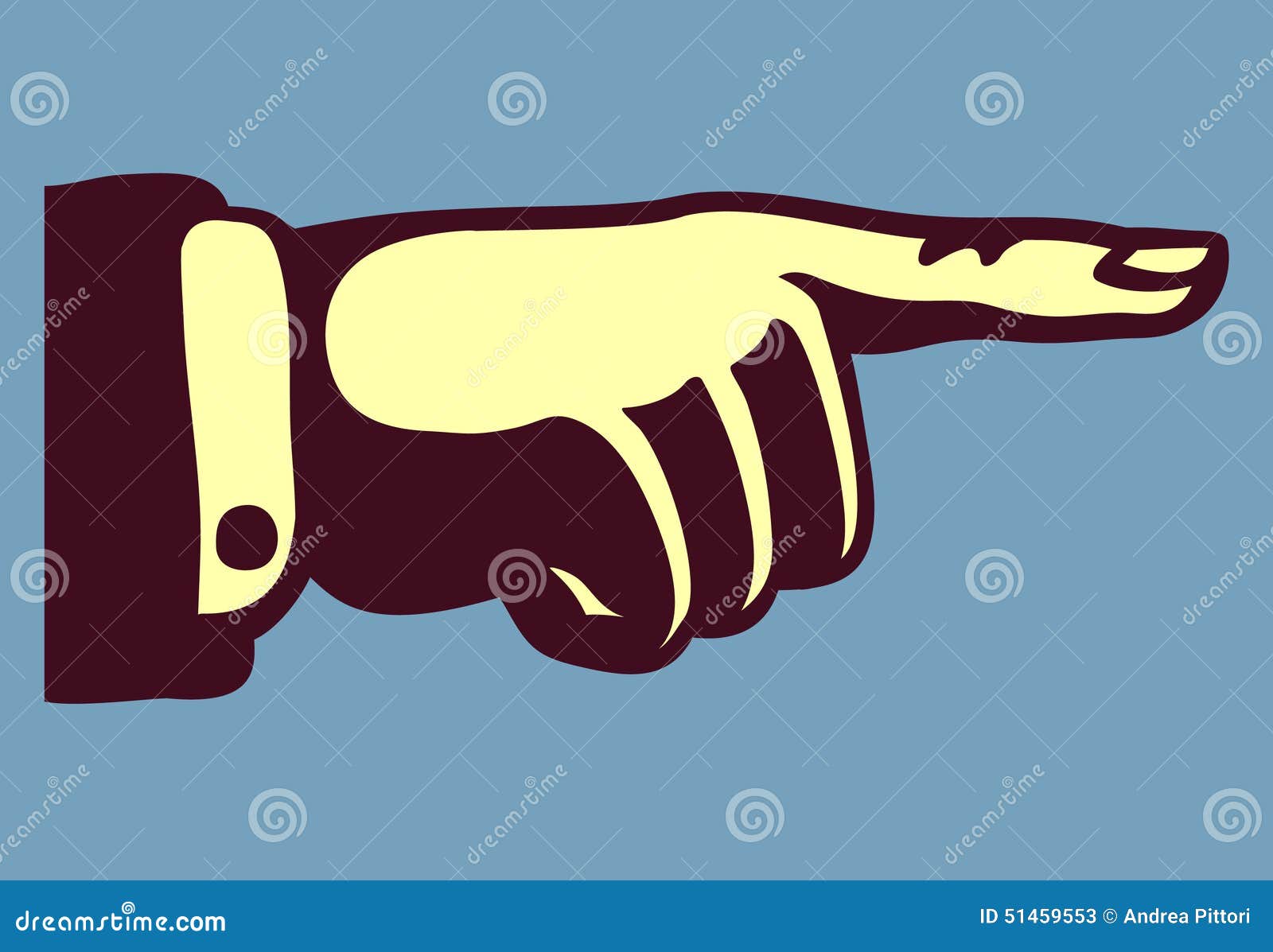 vintage hand with pointing finger
