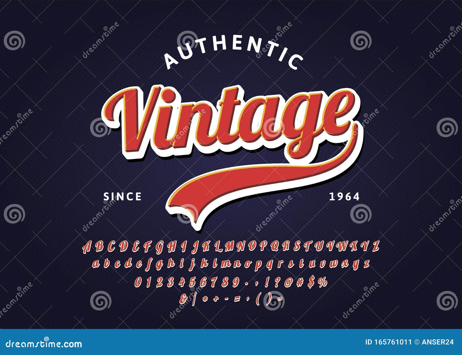 vintage handwritten lettering headline font. authentic retro t-shirt logo.  script typeface