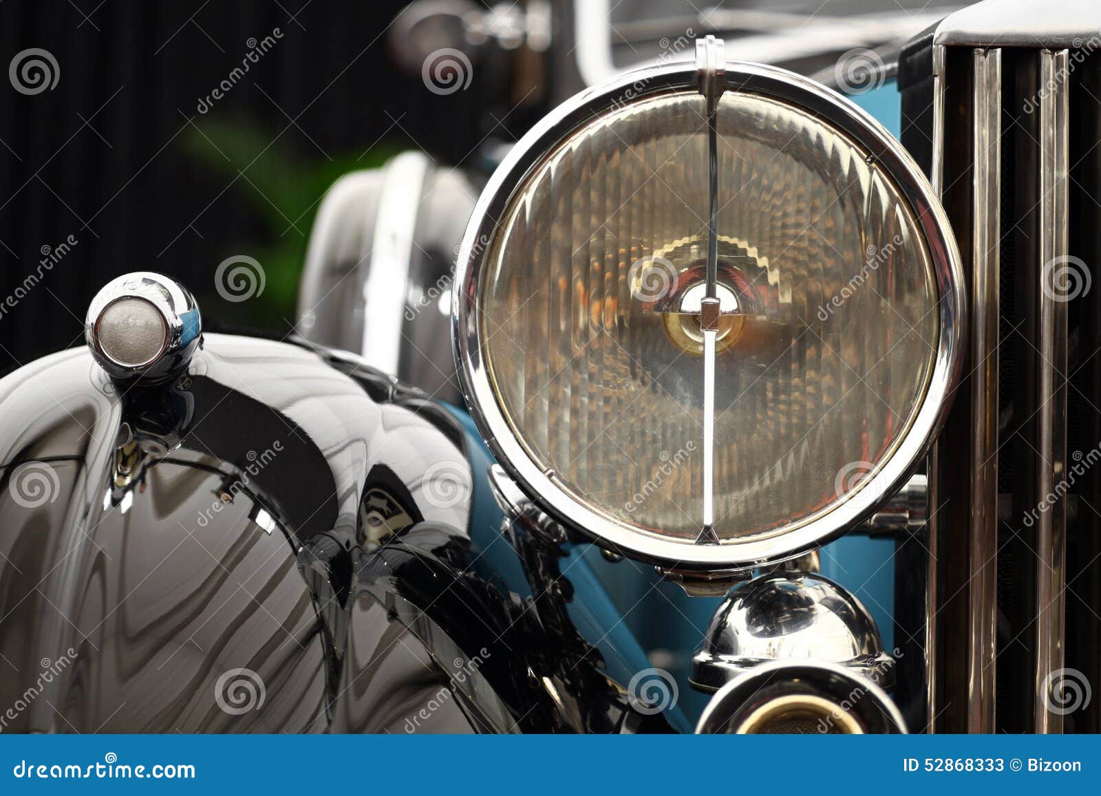 Vintage headlight stock image. Image of auto, metal, machine - 52868333