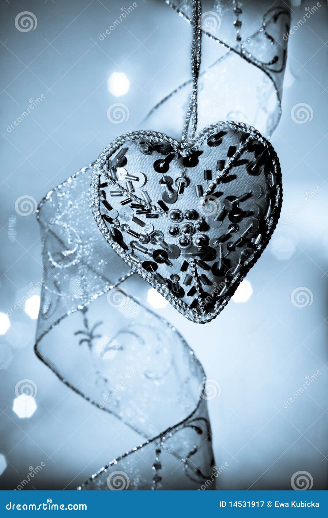 Vintage heart in blue stock image. Image of vintage, christmas 14531917