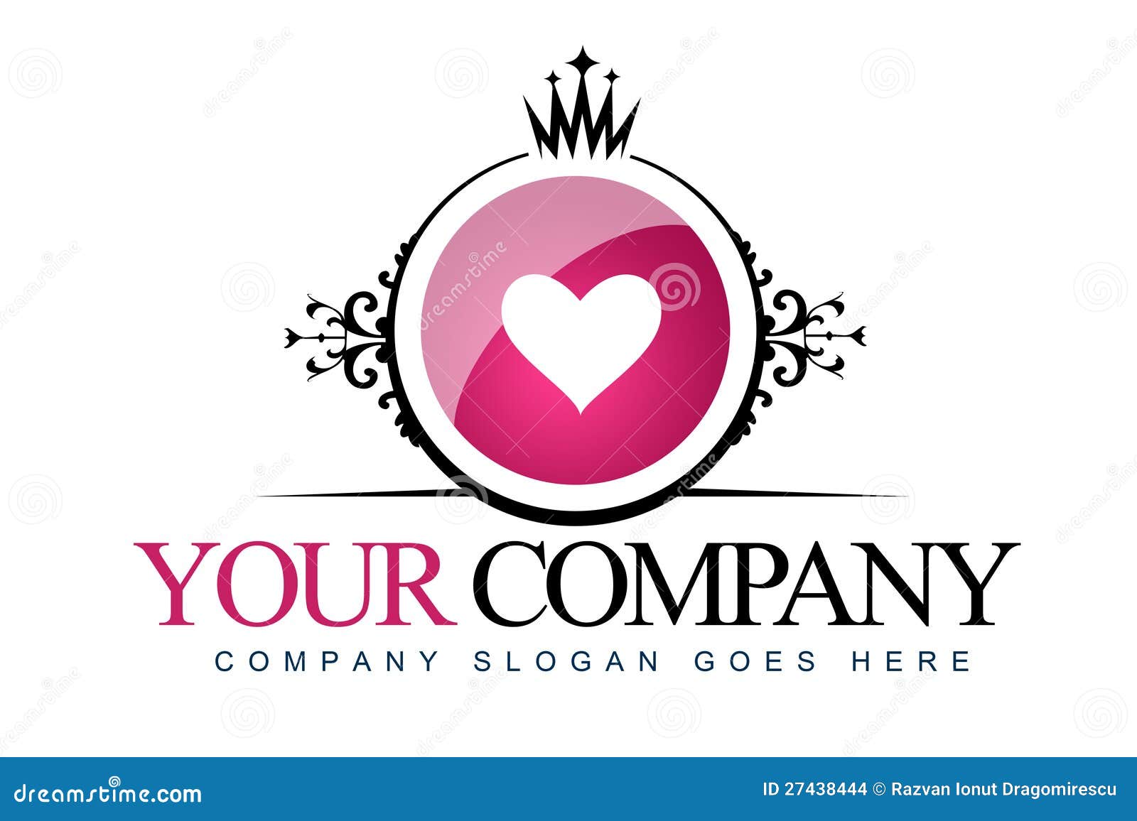 design vector w logo illustration. Illustration Heart of Vintage Logo stock