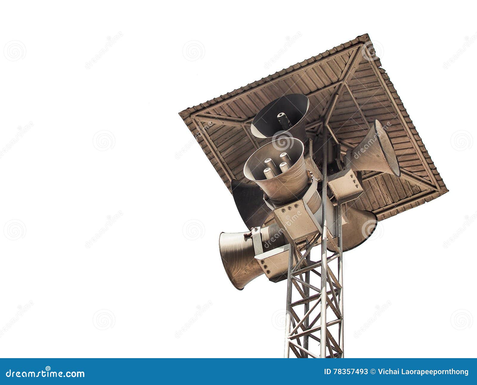 Vintage horn speaker tower stock image. Image of background 78357493
