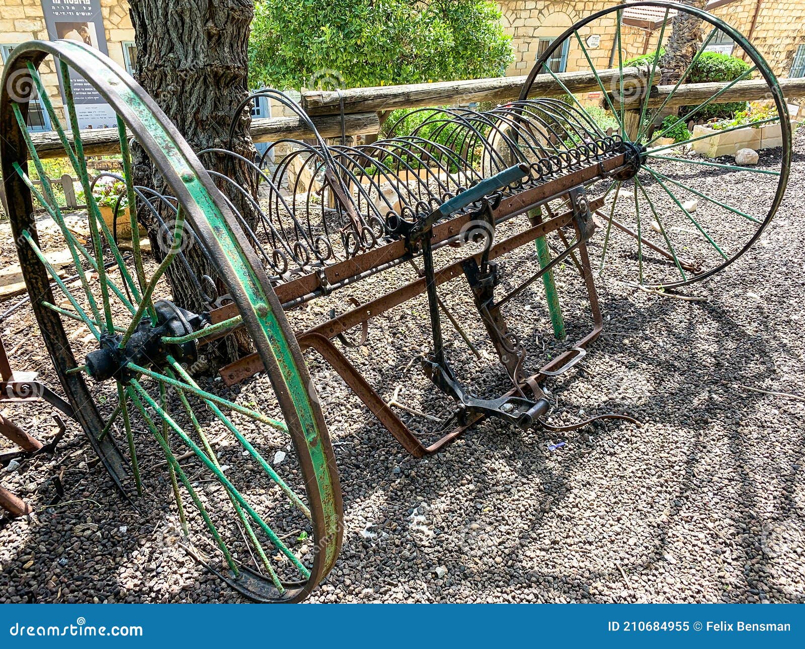 Vintage Horsedrawn Mechanical Hay Rake Stock Image Image of manual
