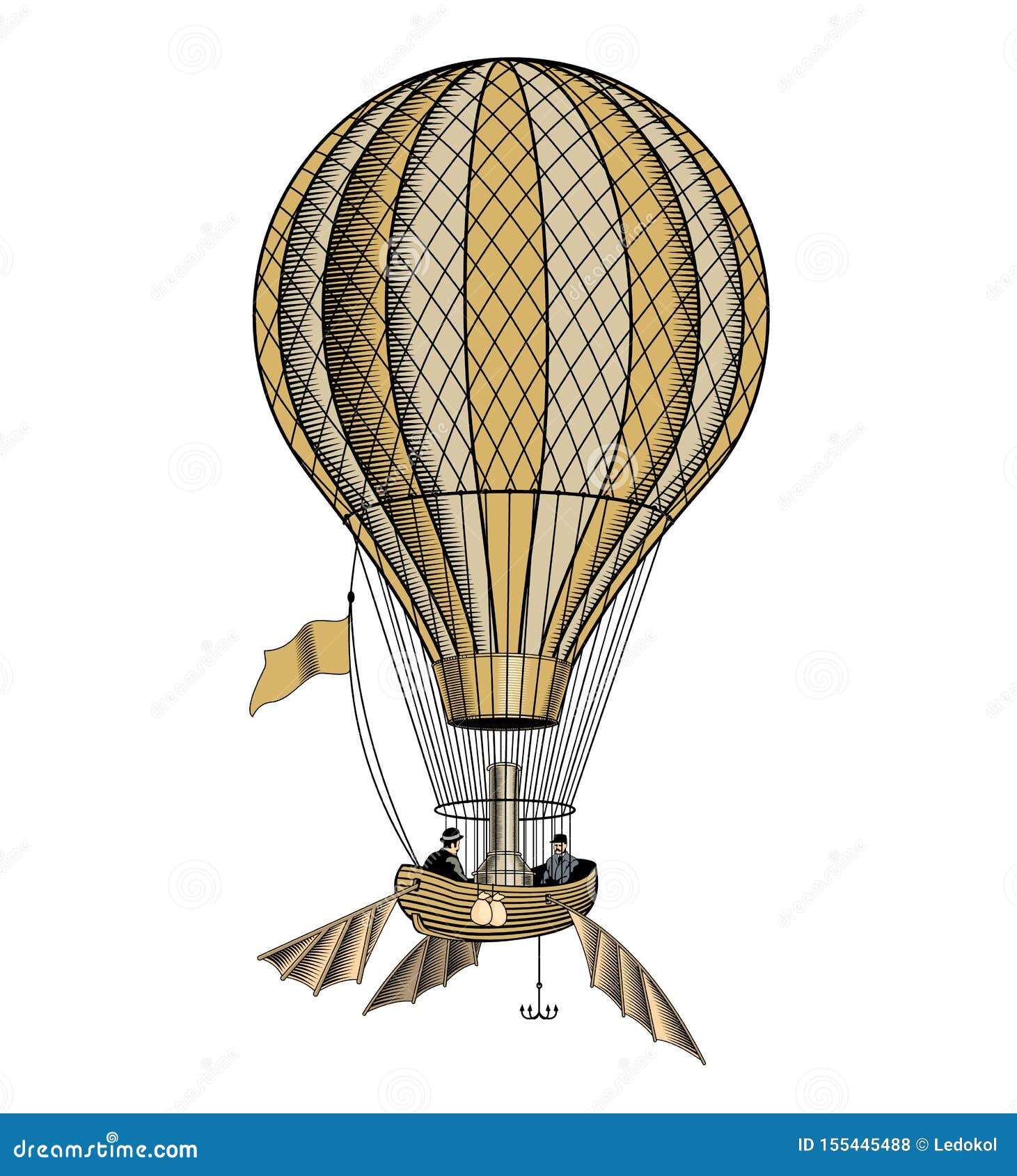 Sport Karu Huichelaar Vintage Hot Air Balloon or Aerostat, Vector Illustration Stock Vector -  Illustration of jules, retro: 155445488