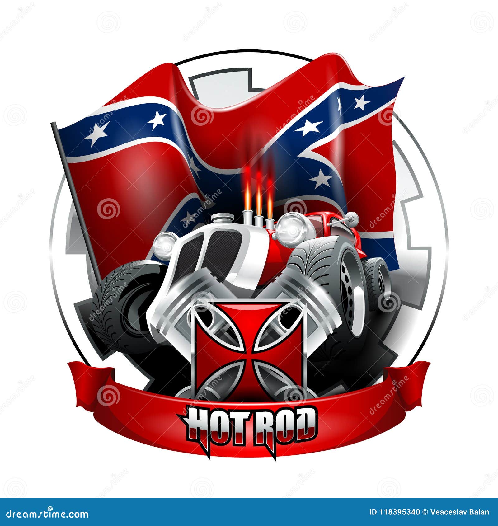 Download Vintage Hot Rod Logo For Printing On T-shirts Or Posters ...