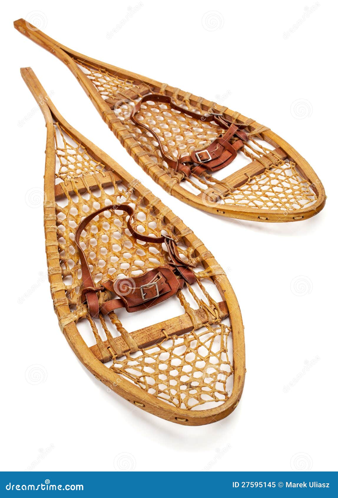 Vintage Huron snowshoes stock image. Image of rawhide 27595145