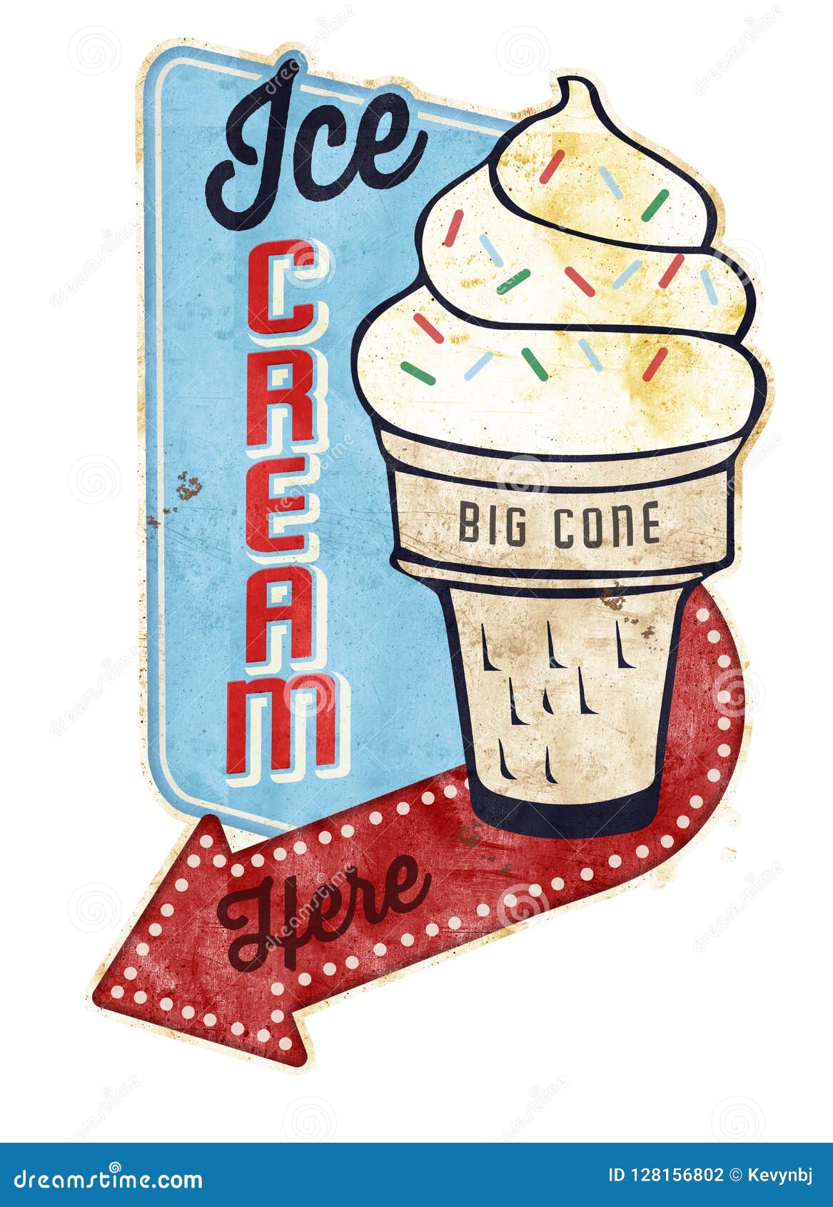 vintage ice cream tin sign