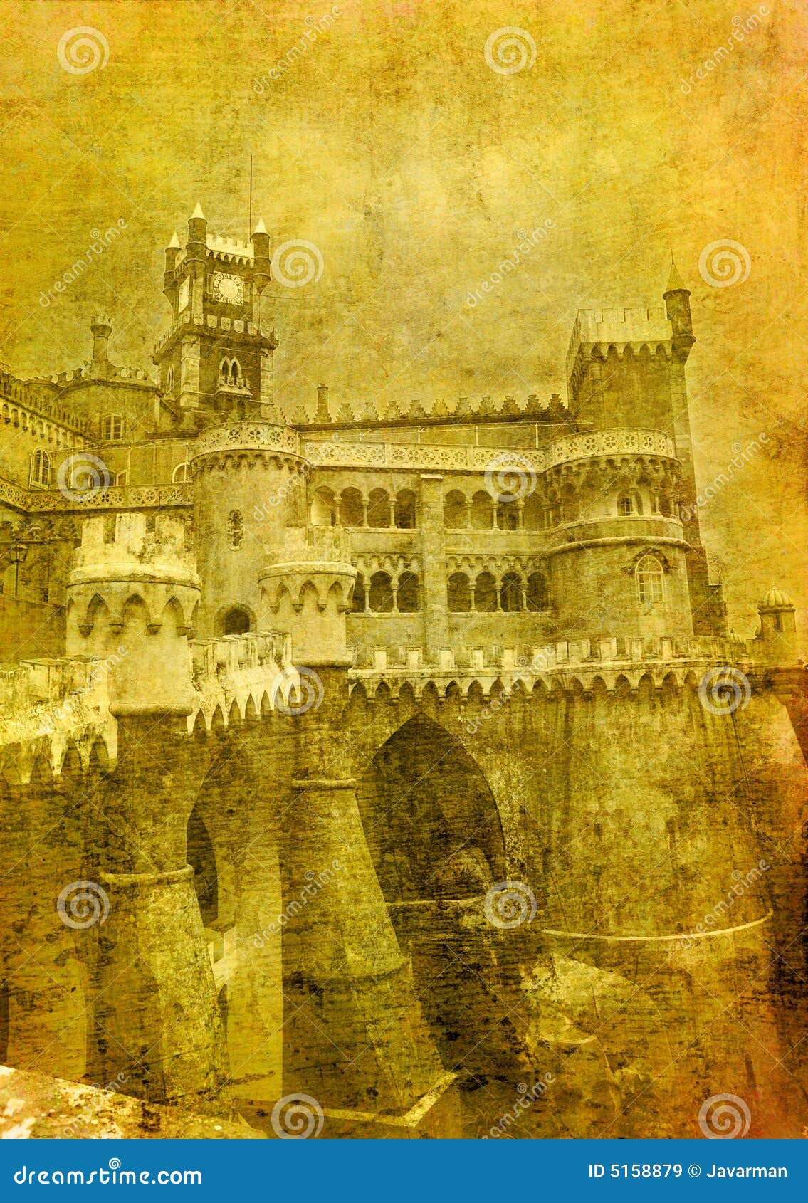 vintage image of pena palace