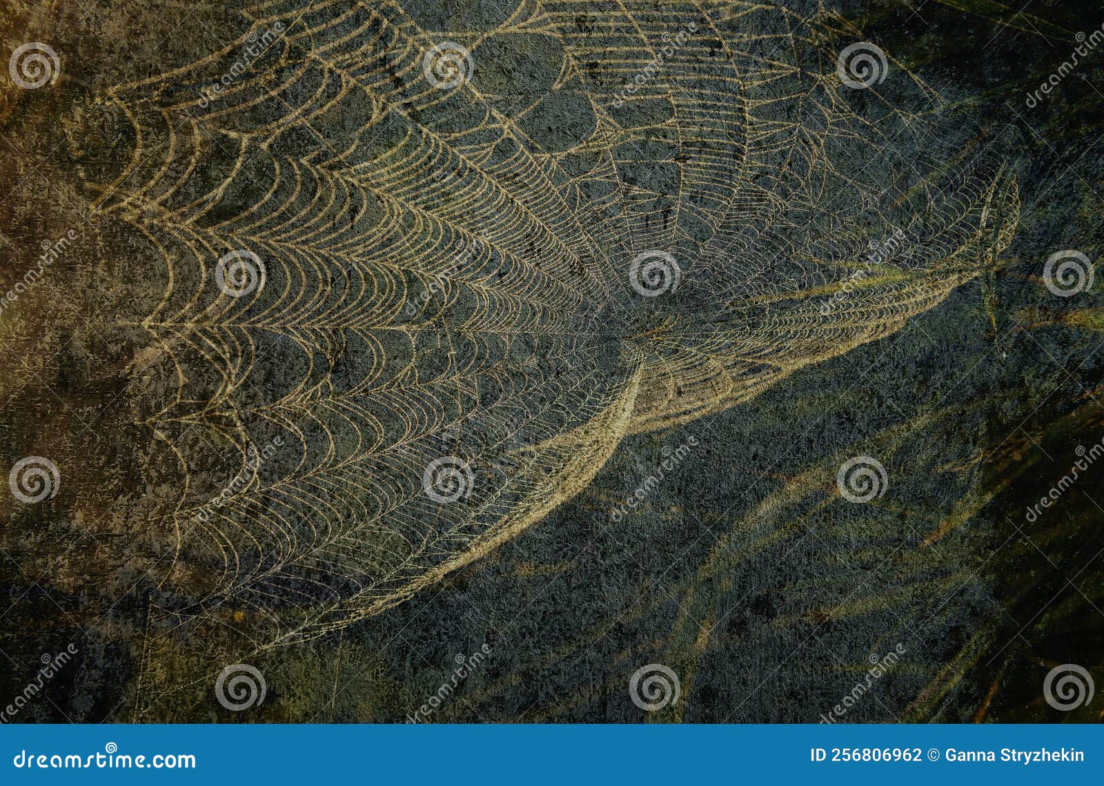 Vintage Image of a Spider  on a Rough Concrete Background. Stock Photo Image of metal