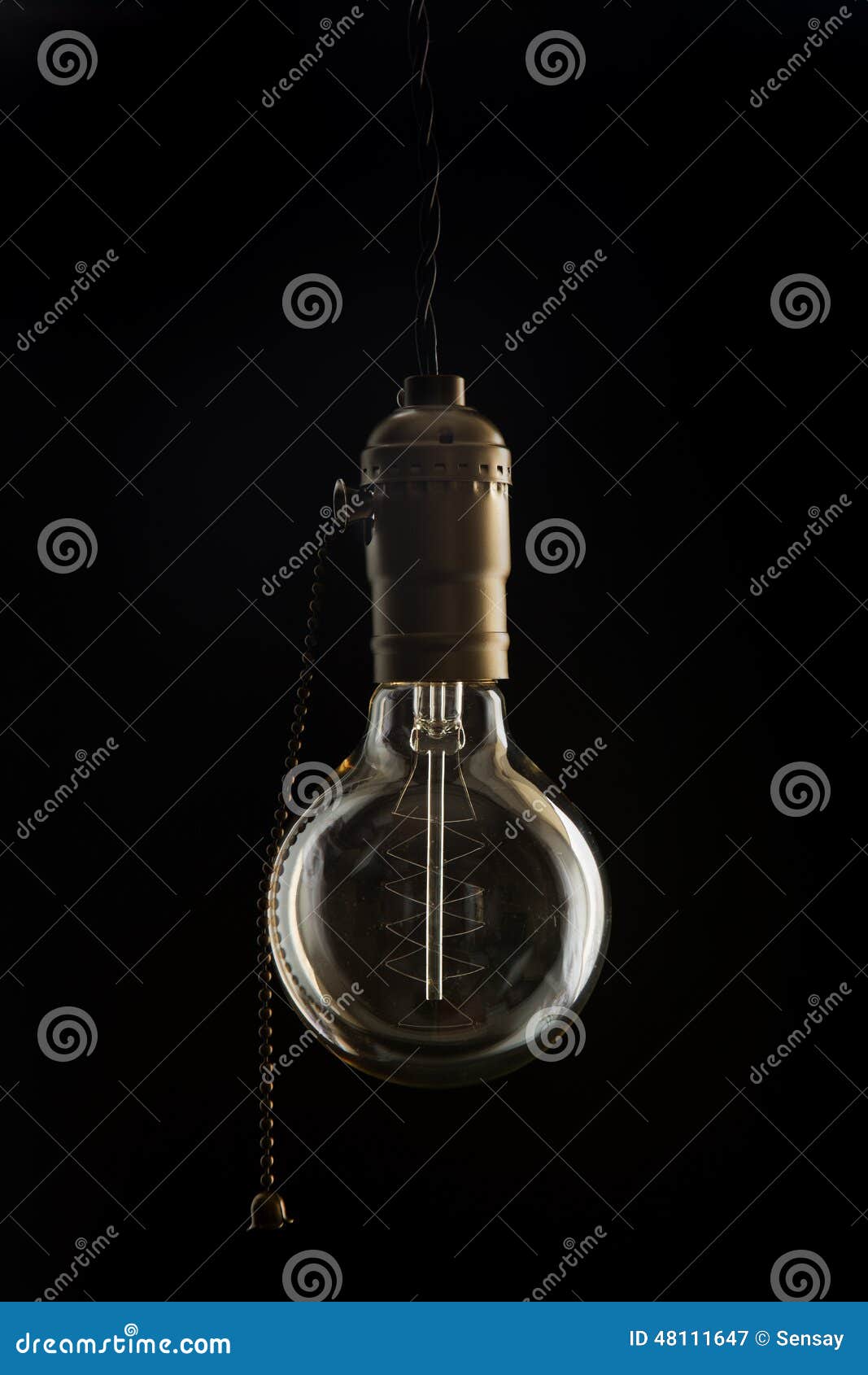 Vintage Incandescent Edisone Bulb Stock Image Image of chord, retro