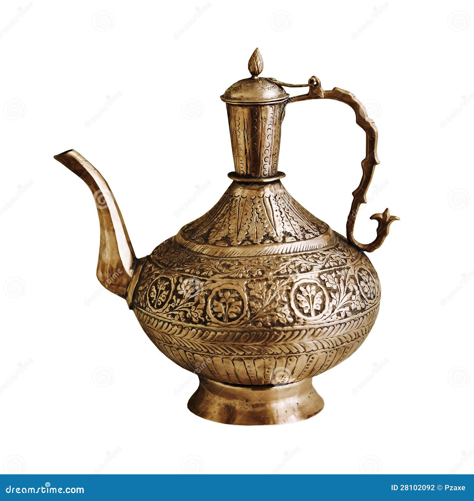 Vintage Indian Teapot on a White Background Stock Photo Image of