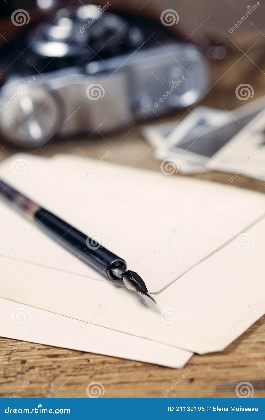 Vintage Ink Pen, Old Photos and Camera Stock Image Image of paper