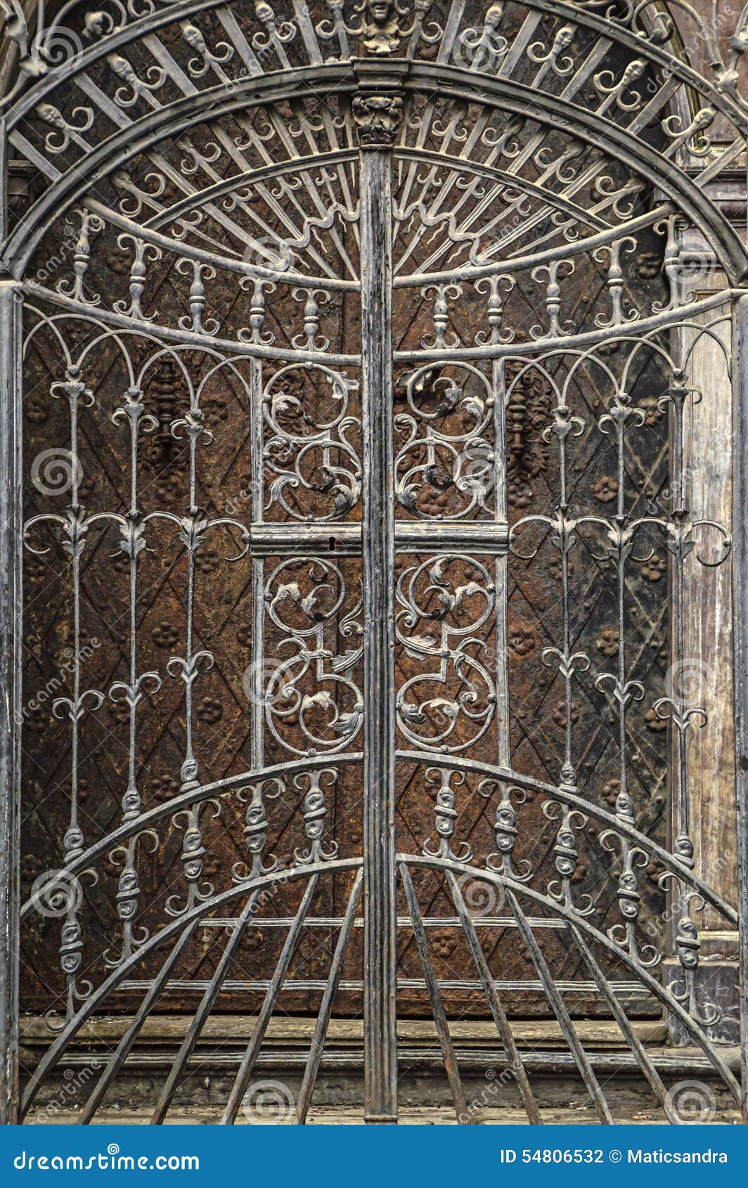Vintage iron door stock photo. Image of decoration, iron 54806532
