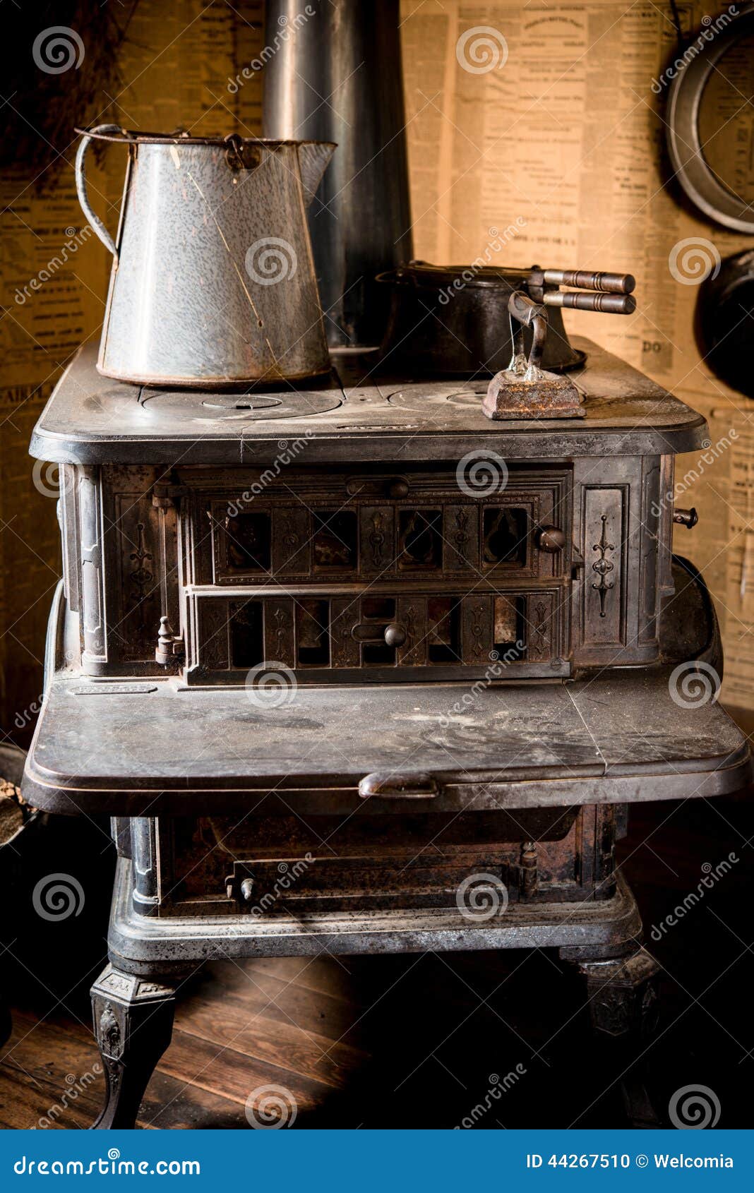 Vintage Iron Stove stock photo. Image of heat, heating 44267510