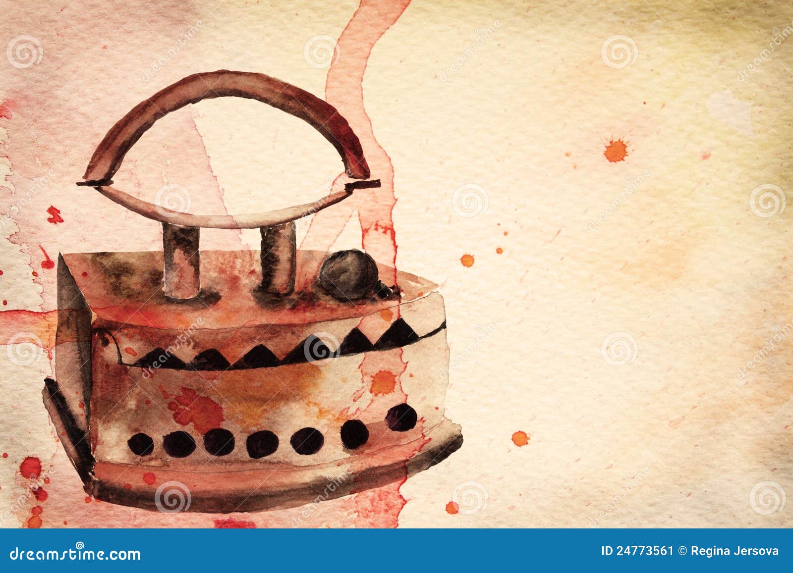 Vintage Iron. Watercolor Illustration Stock Illustration Illustration