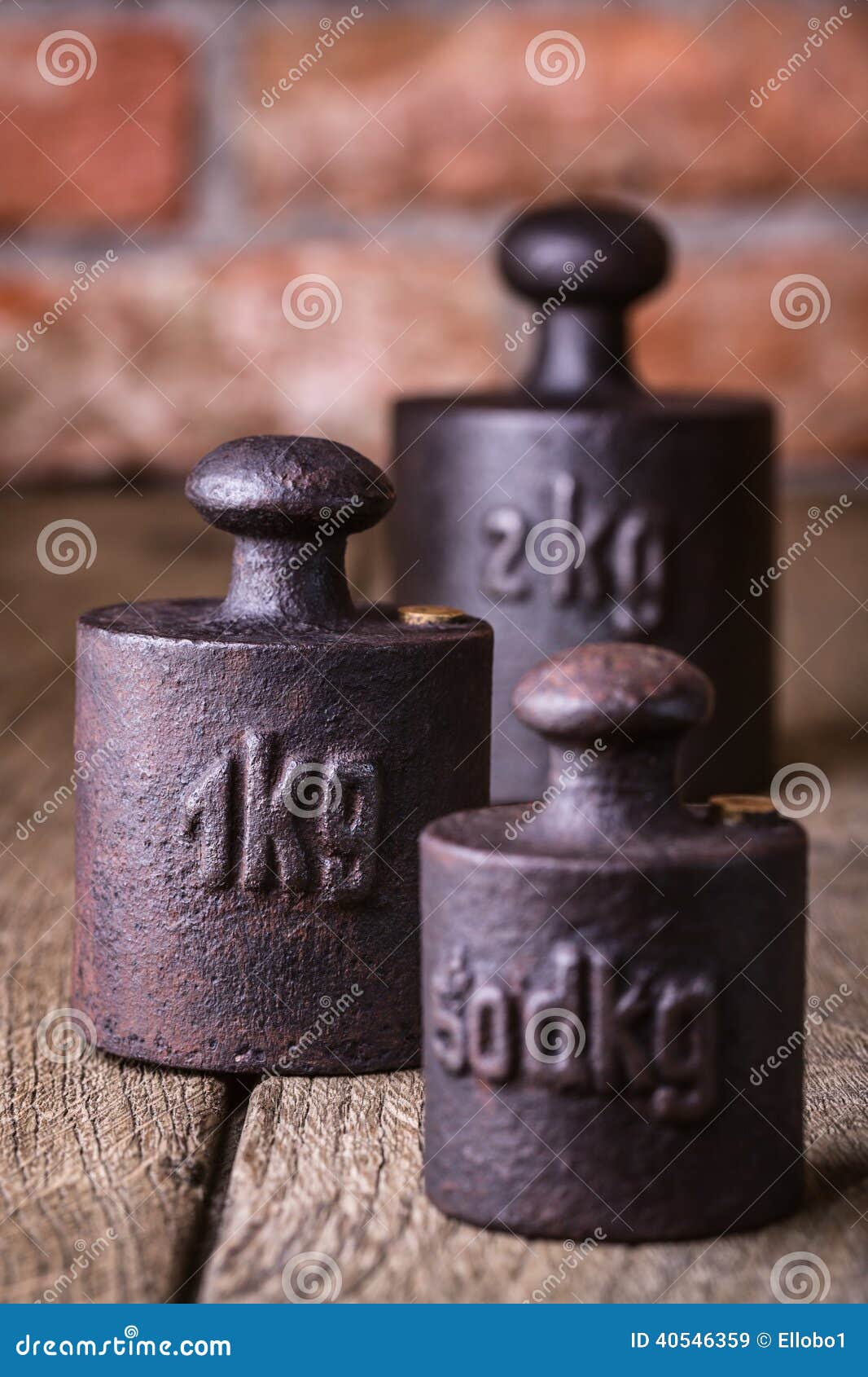 Vintage iron weights. stock image. Image of scale, mass 40546359