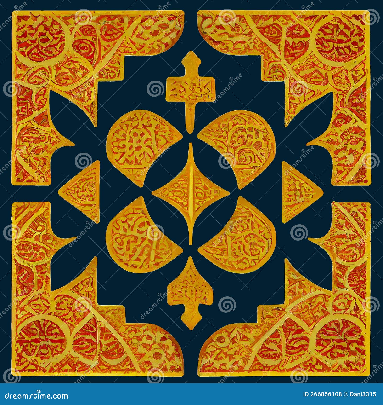 Vintage Islamic Tile Pattern Background Stock Illustration