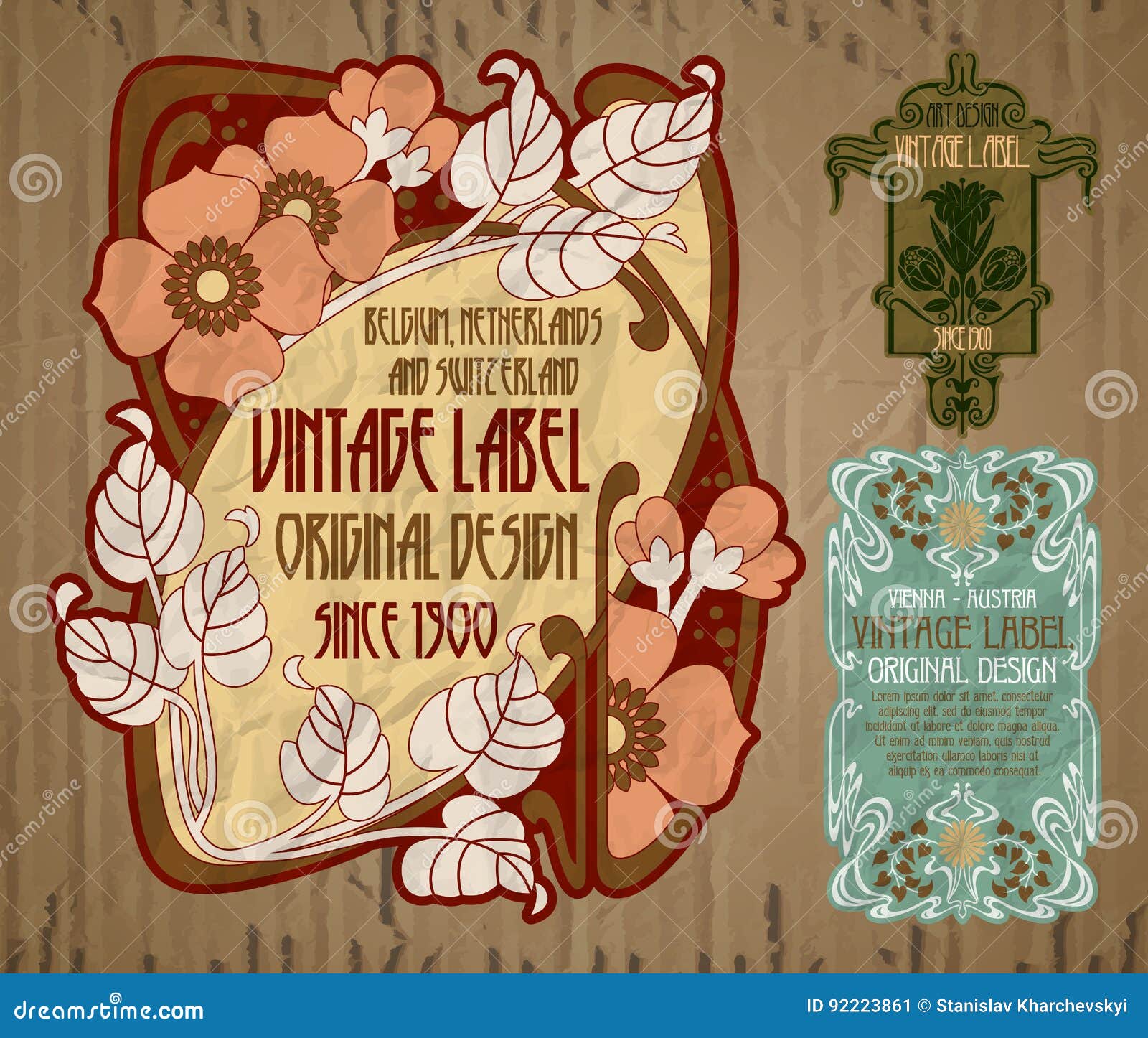 Label Art Nouveau Vector Illustration 91846118