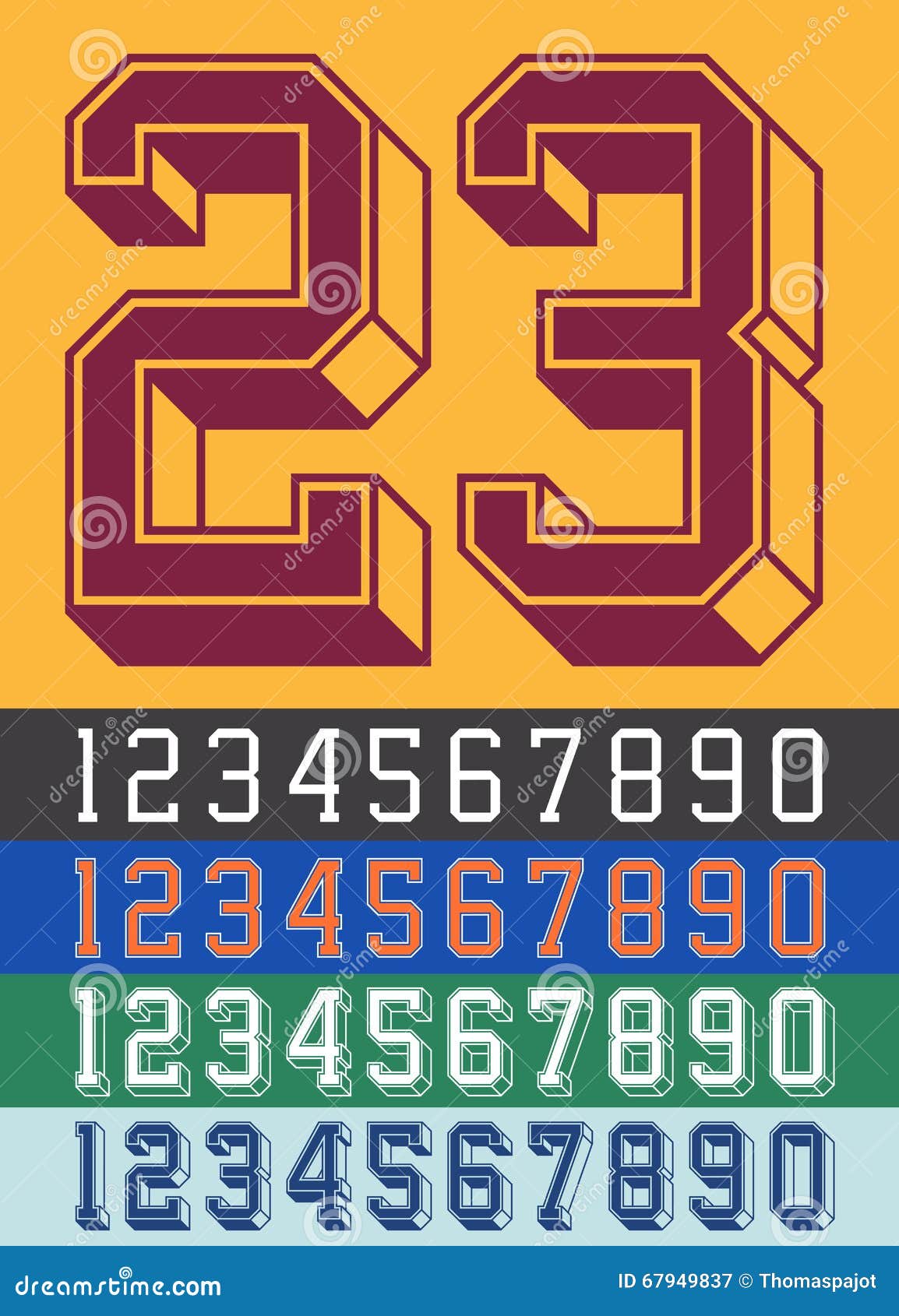 vintage jersey font numbers