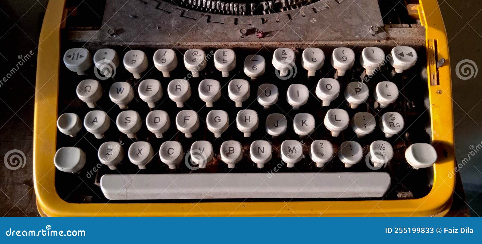 Vintage Keyboard Manual Typewriter Header. Stock Image Image of steel, mechanic 255199833